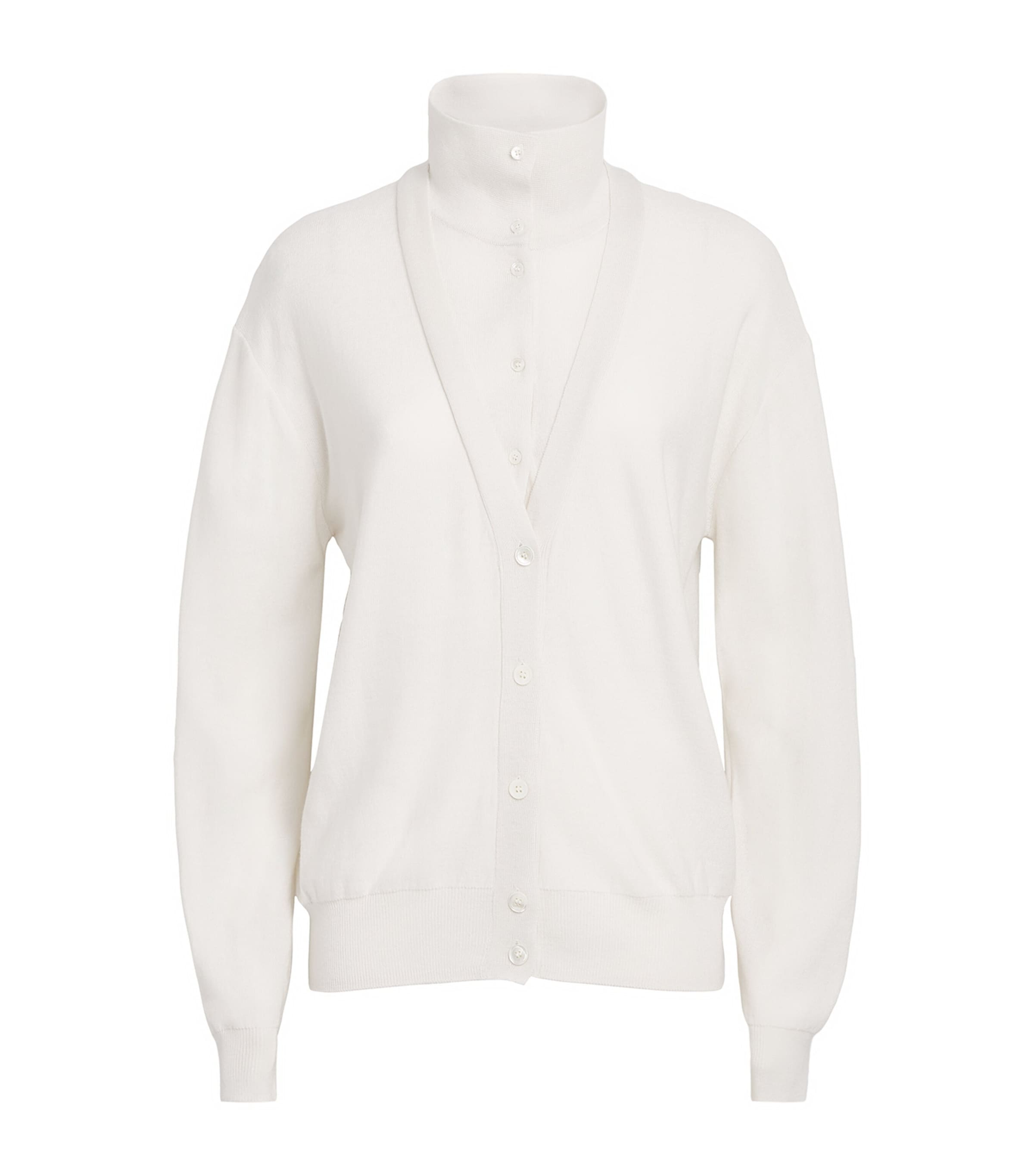 Source Unknown Womens Layered Fabbie Cardigan Ivory