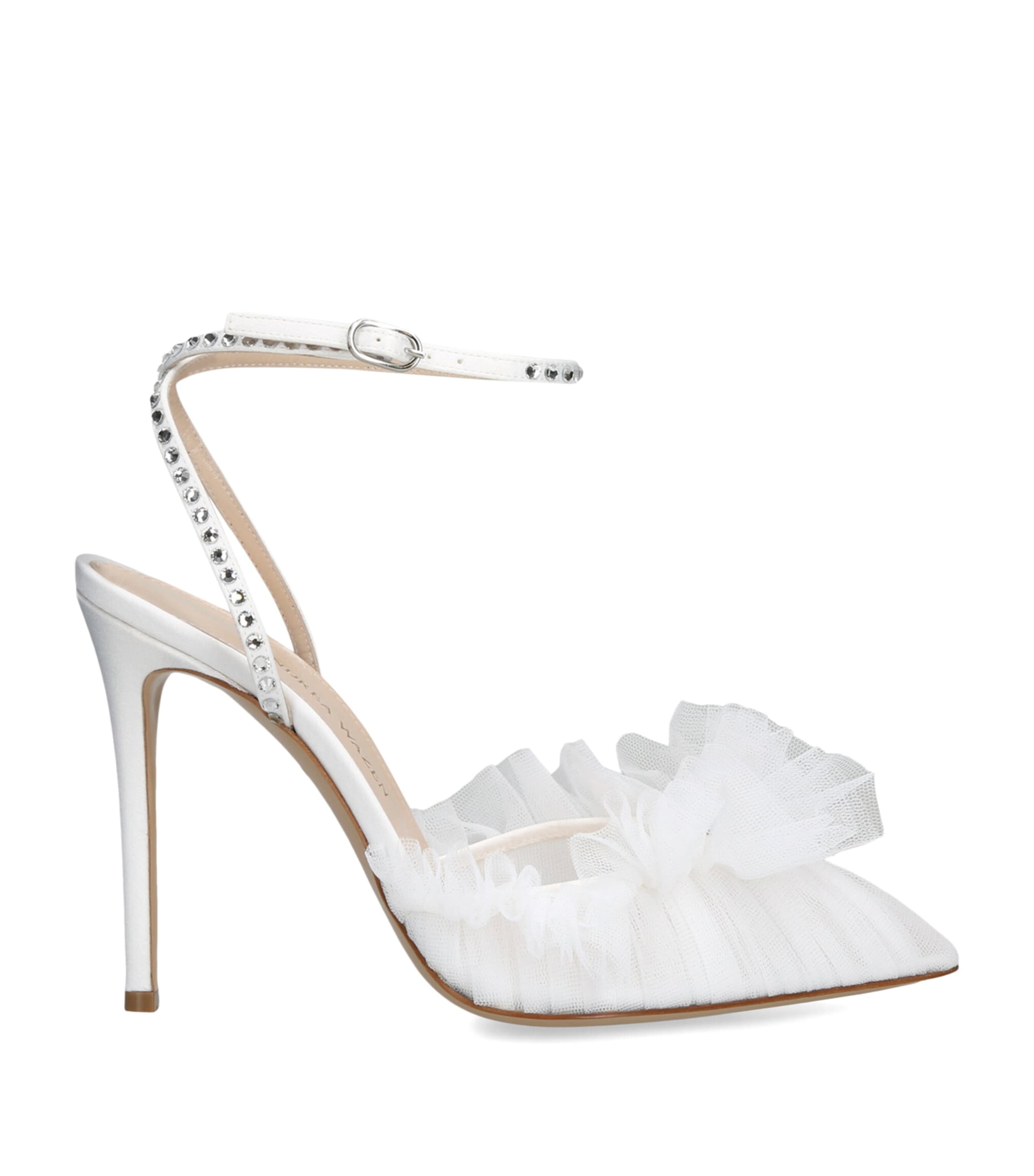 Andrea Wazen Embellished Franca Glitz Pumps 105 White