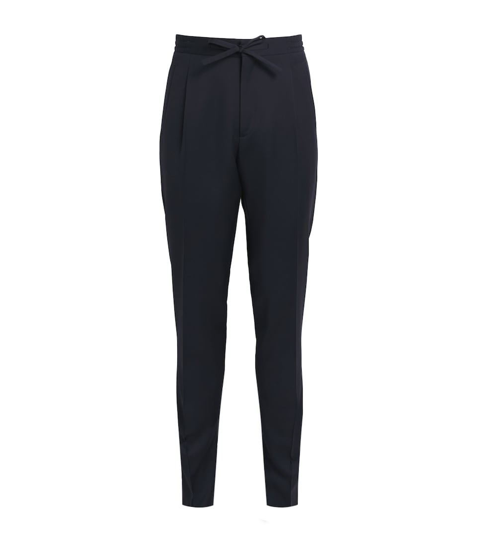 Wool Drawstring Straight Trousers