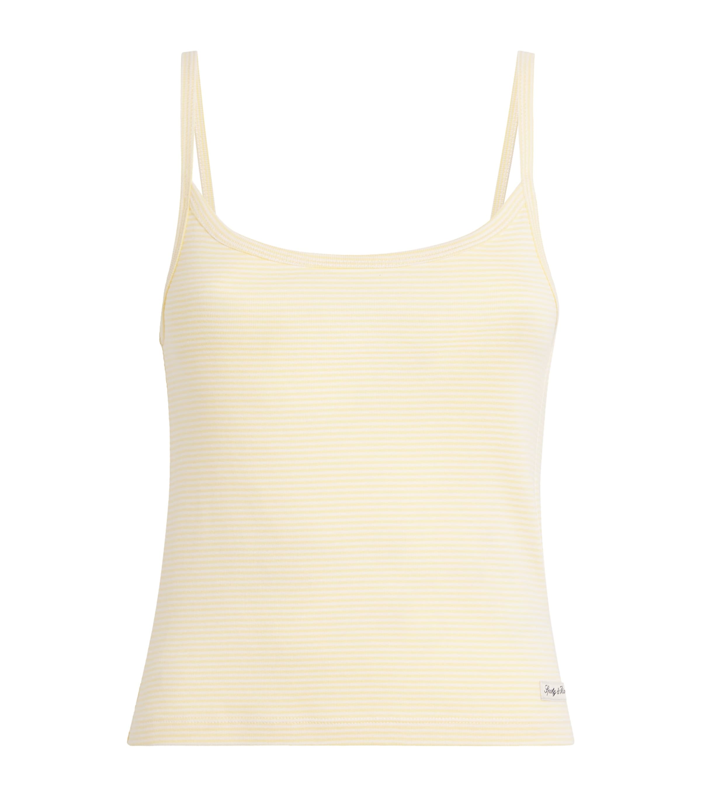Sporty & Rich Womens Cotton Signature Stripe Tank Top Strpd Blck