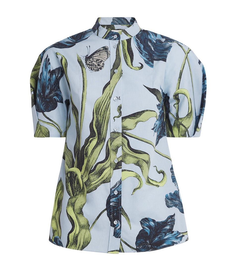 Cotton Poplin Floral Blouse