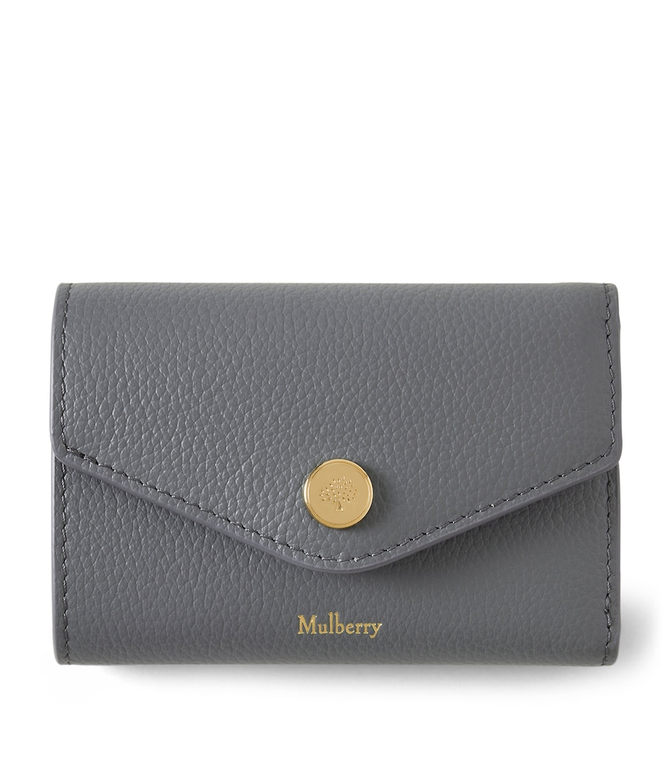 Mulberry Leather Folded Wallet Foggy Grey