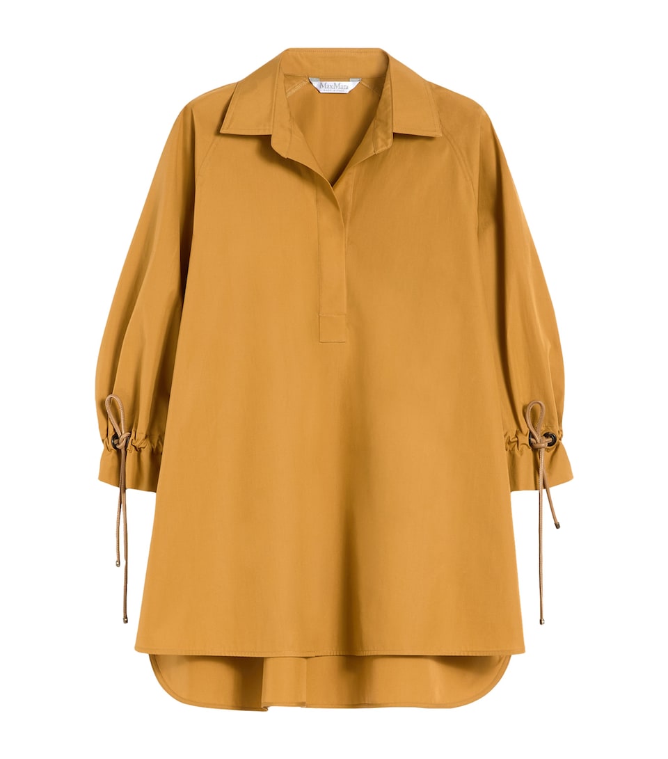 Cotton Poplin Drawstring Blouse