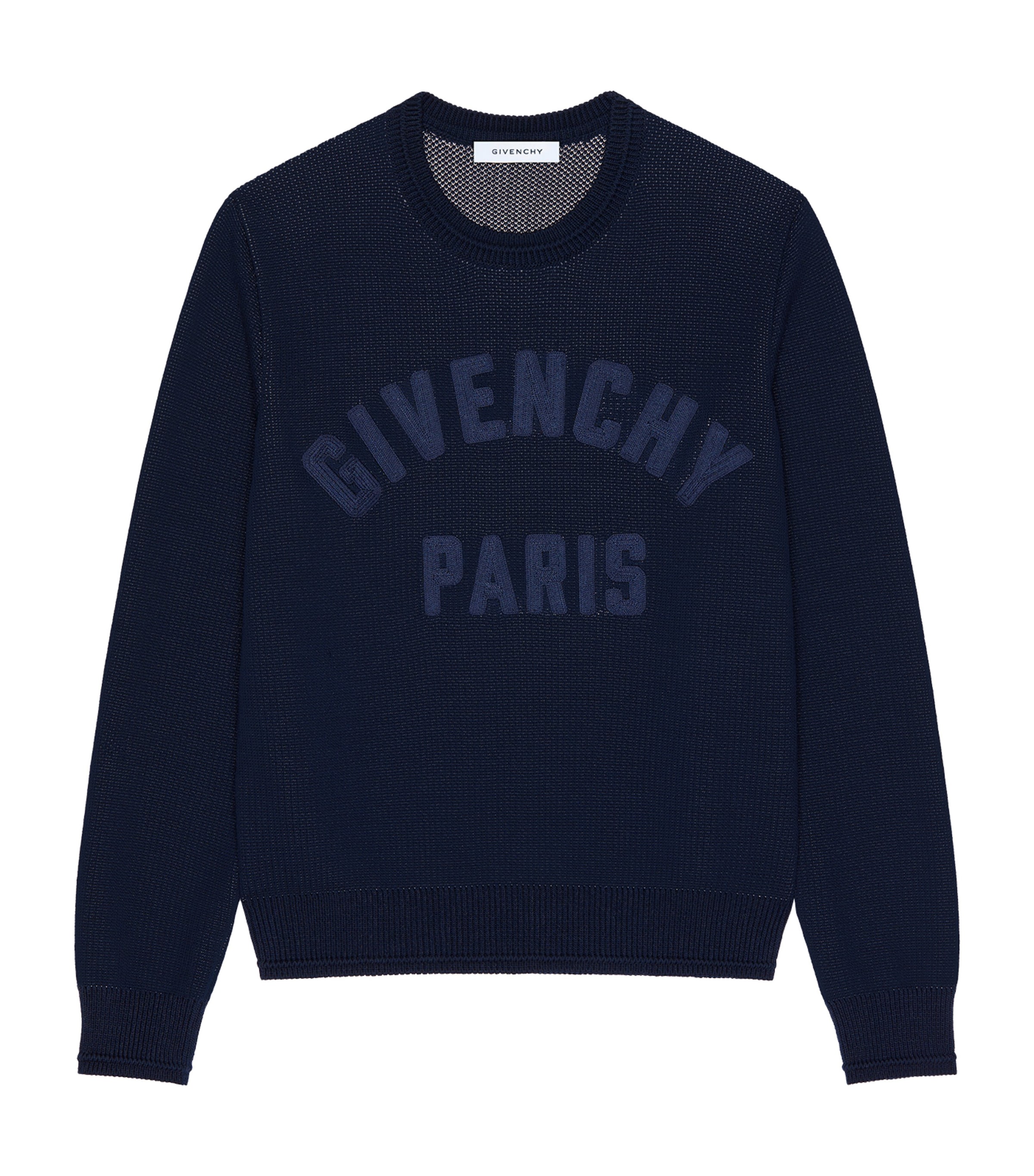 Givenchy Mens Cotton Embroidered Sweater Dark Navy