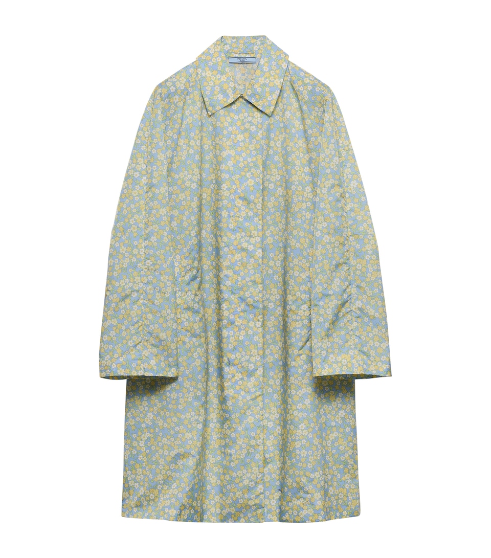 Re-Nylon Floral Print Raincoat