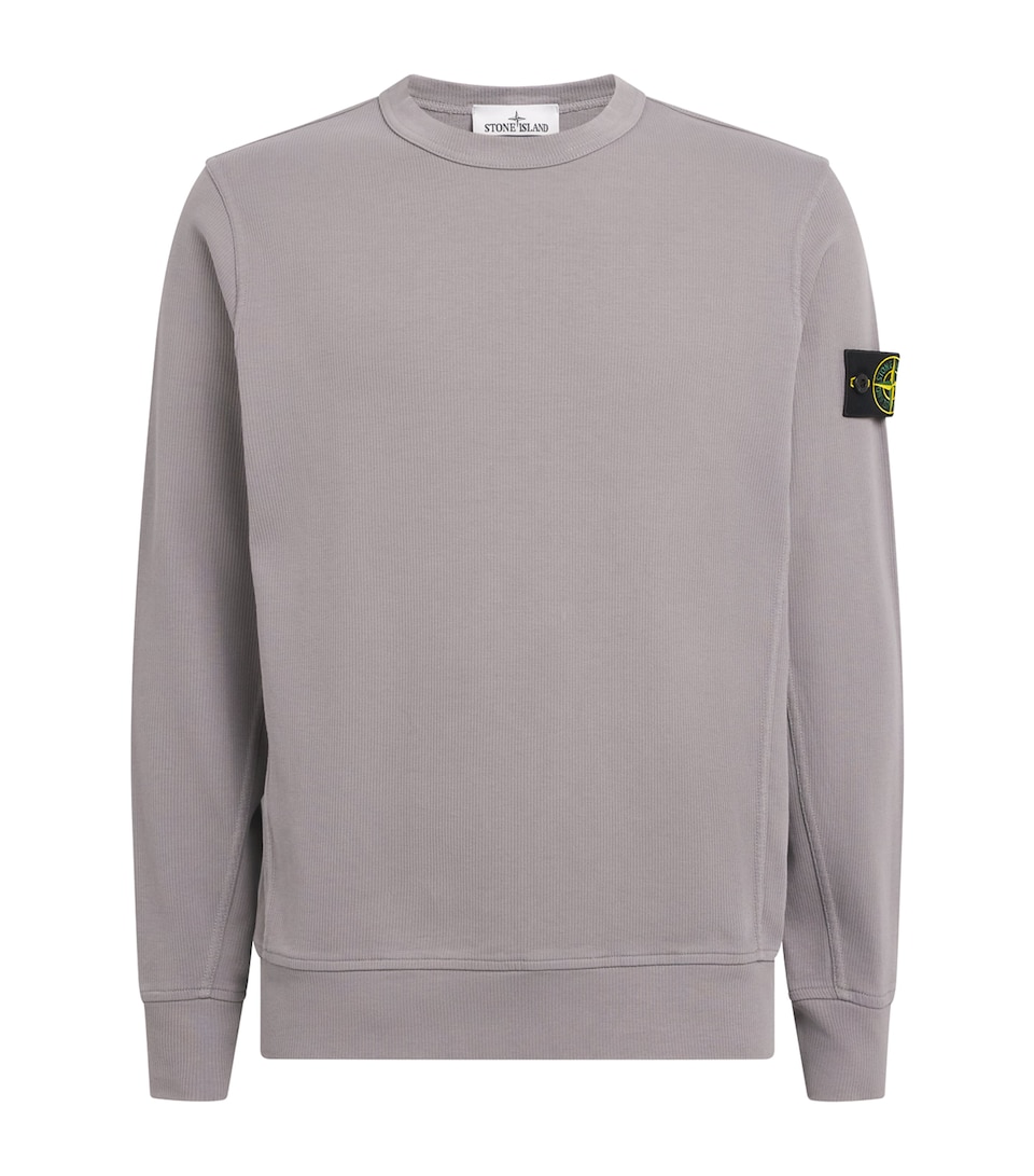 Stone Island Mens Cotton Rib-Knit Compass Sweatshirt