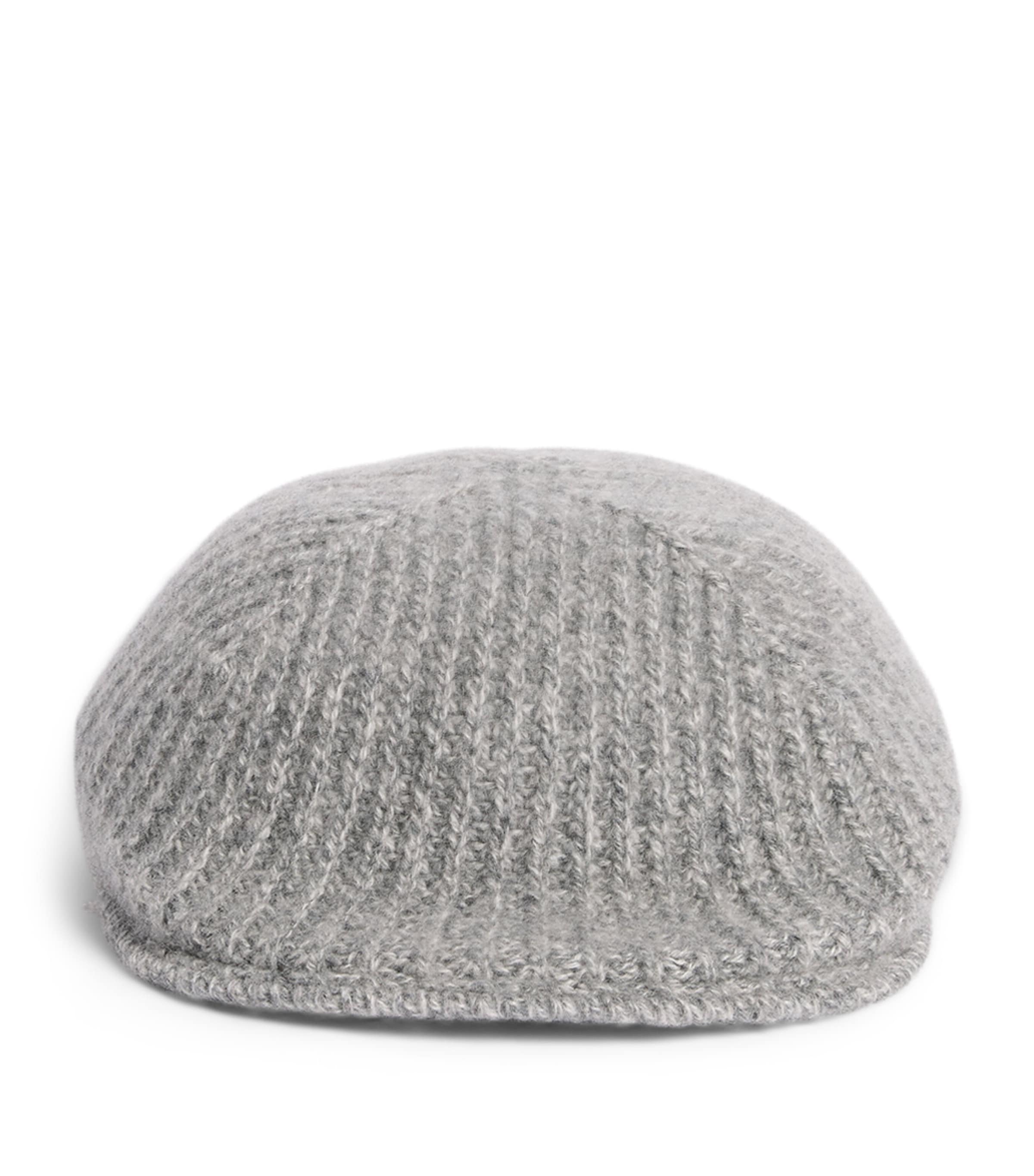 Borsalino Mens Eco Cashmere Paolino Flat Cap Grigio