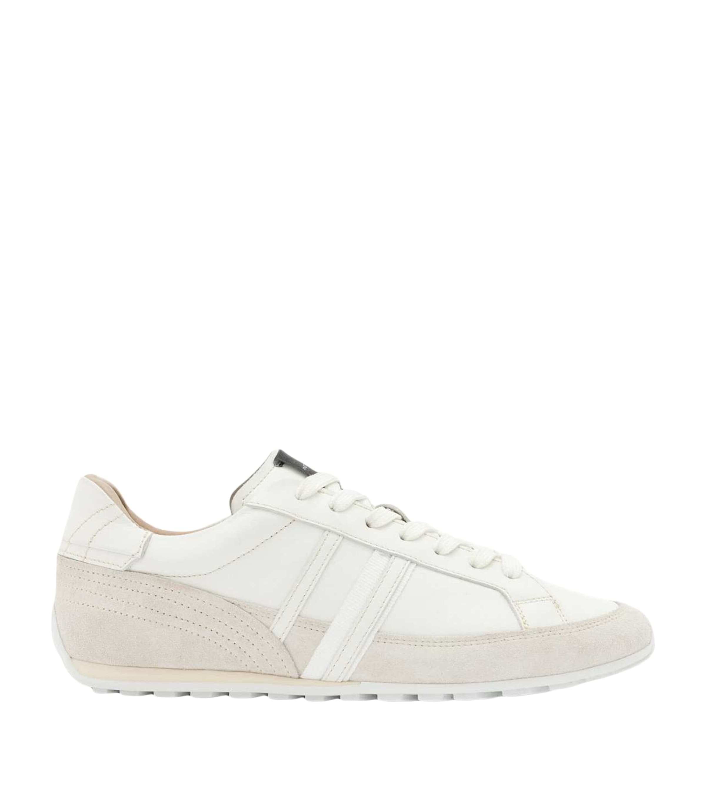 AllSaints Leather-Cotton Liam Sneakers Chalk White/white