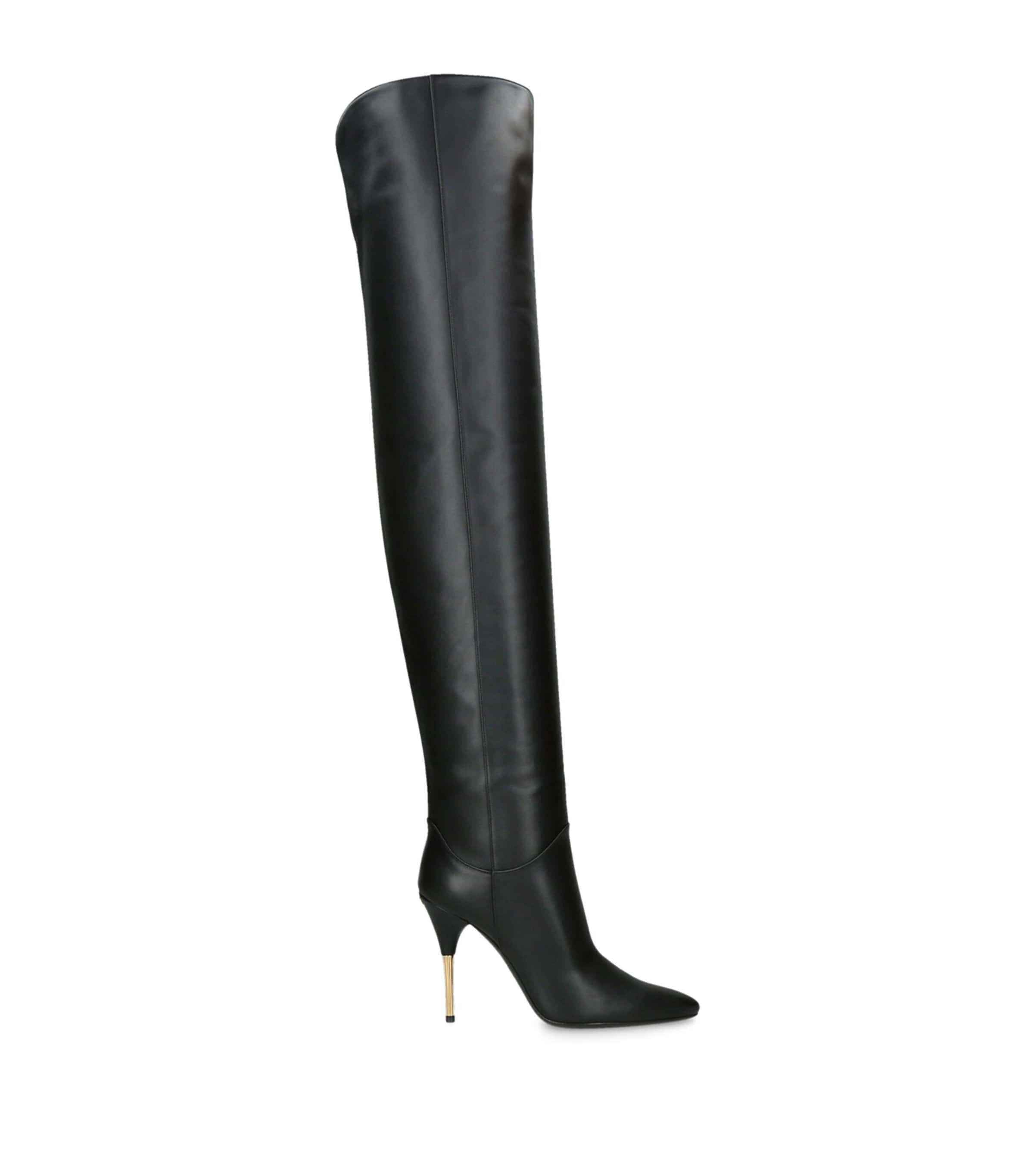 Valentino Garavani Leather Over-The-Knee Boots 105 Black