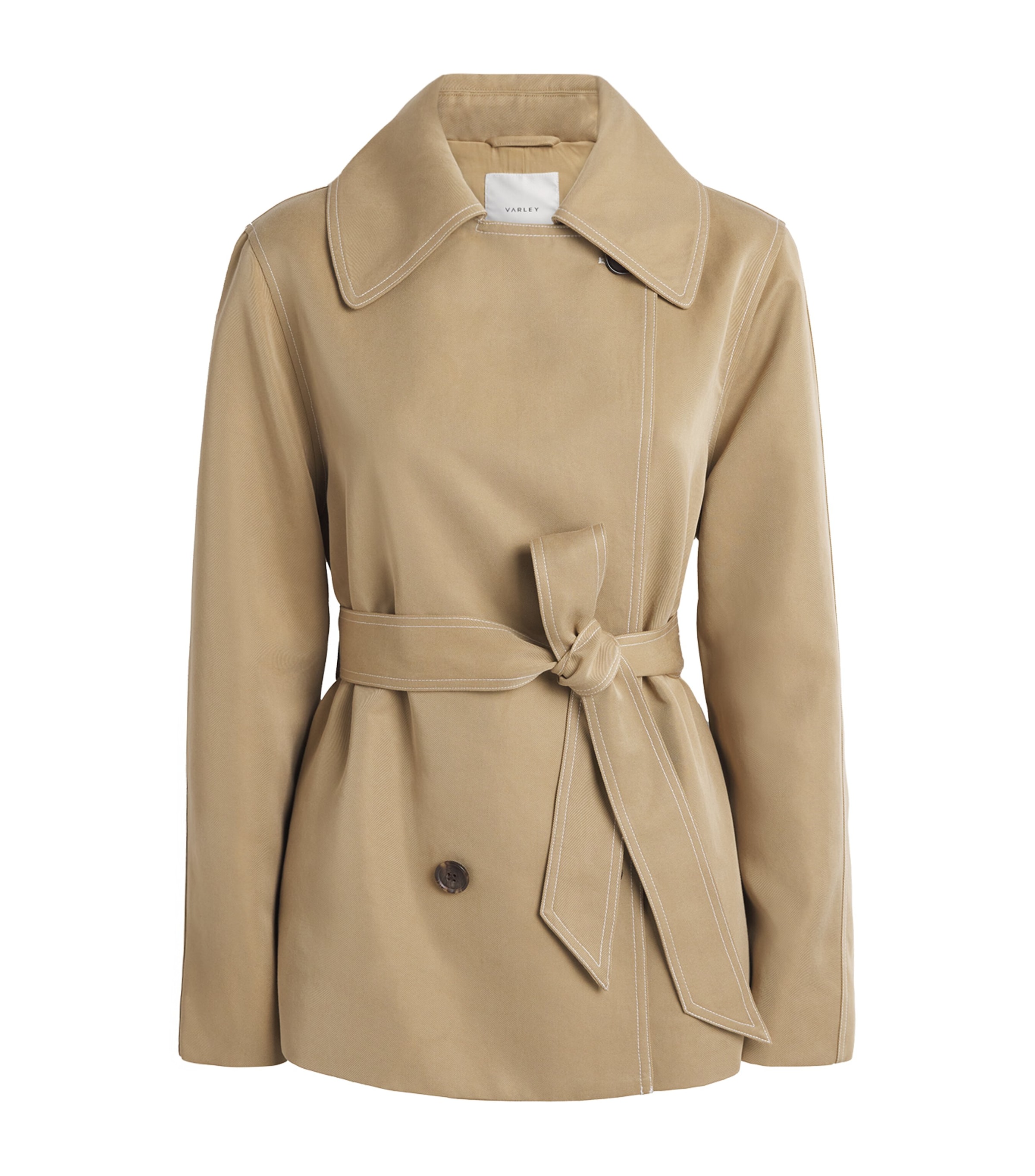 Varley Womens Short Maddox Trench Coat Light Tan