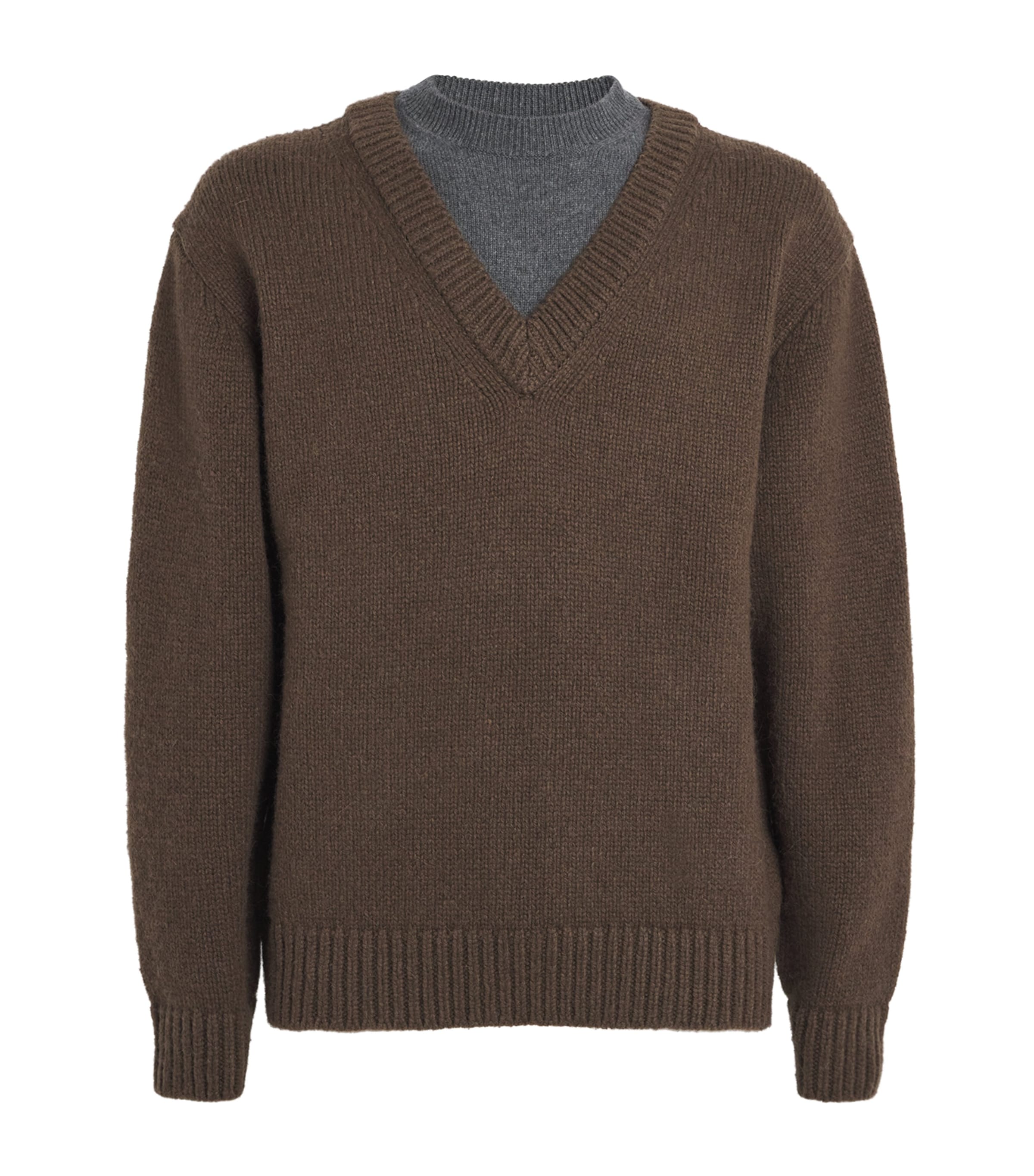 Wool-Blend Double-Layer Sweater