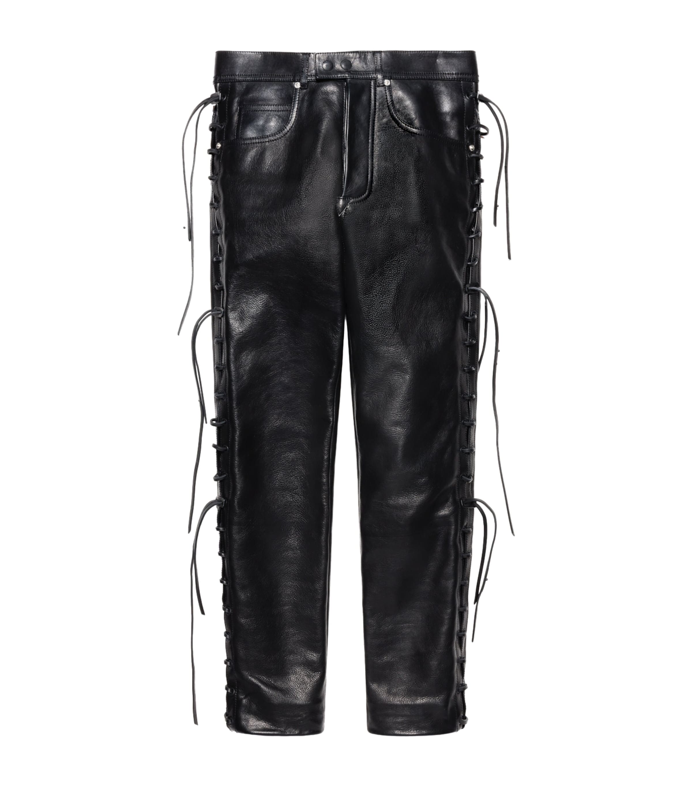 TOM FORD Mens Leather Laced Jeans Naa