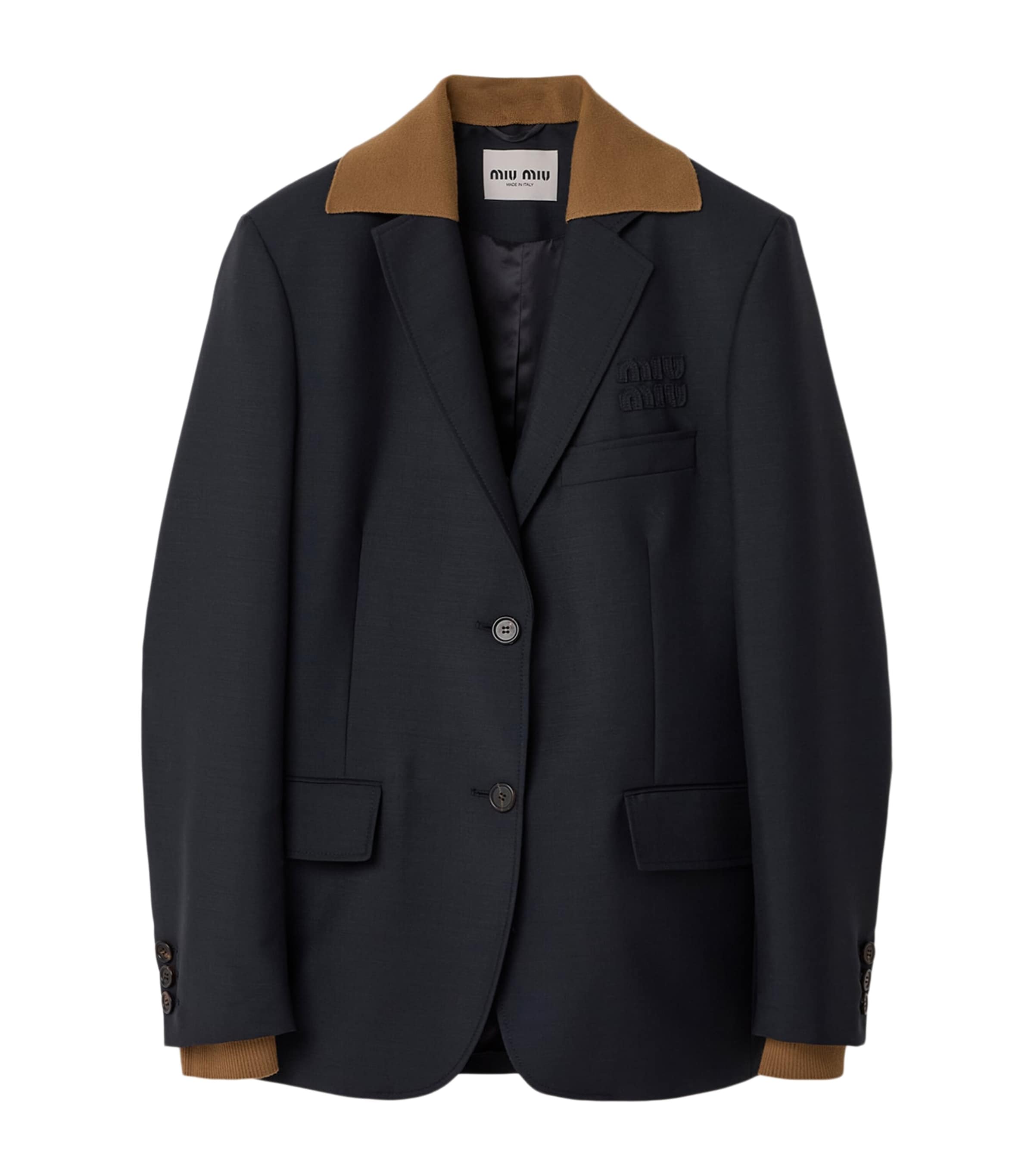 Miu Miu Womens Mohair-Wool Blazer