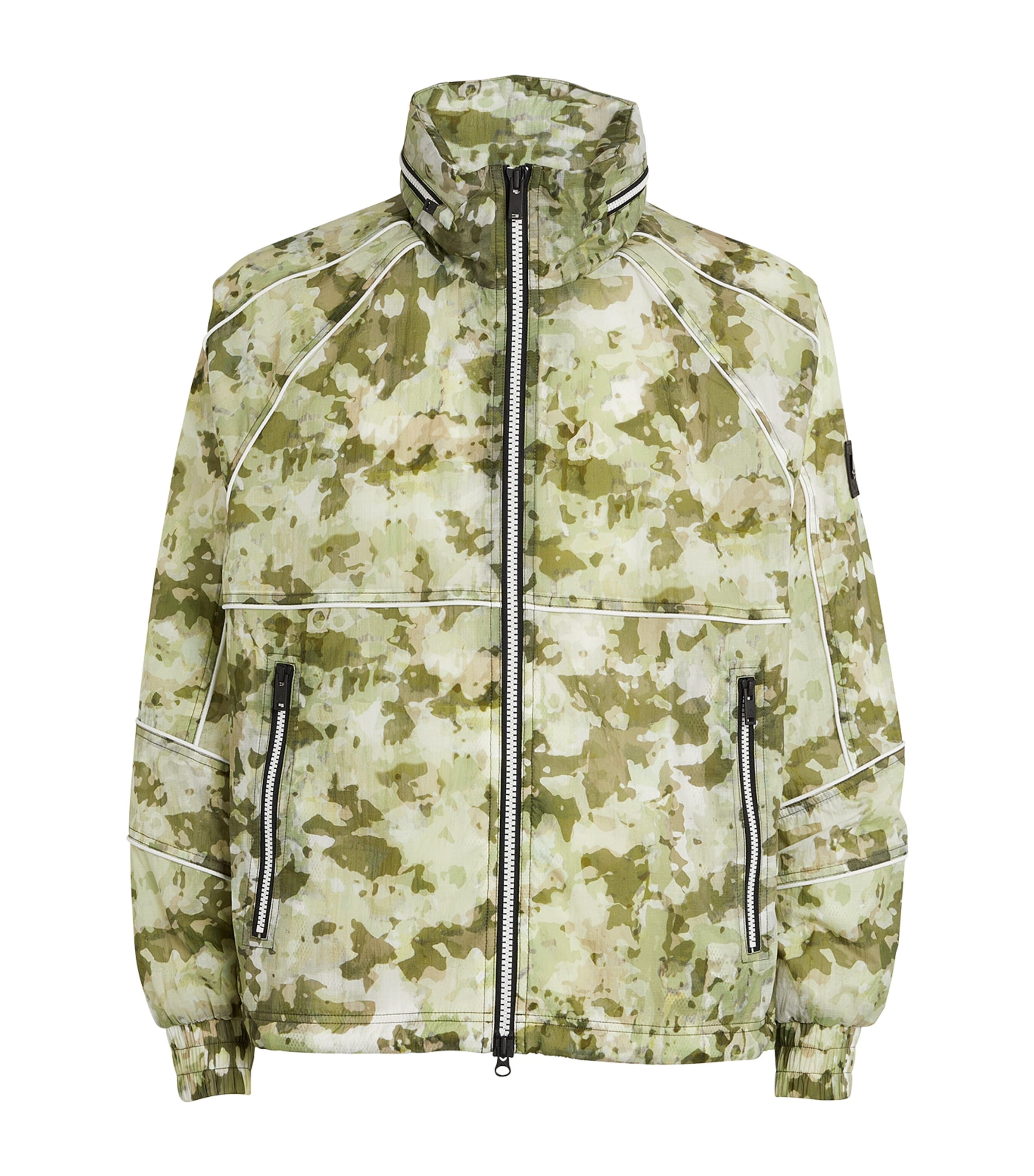 Moose Knuckles Mens Camouflage Bomber Jacket Sage Camo