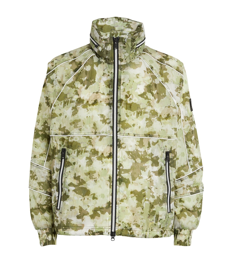 Moose Knuckles Mens Camouflage Bomber Jacket Sage Camo