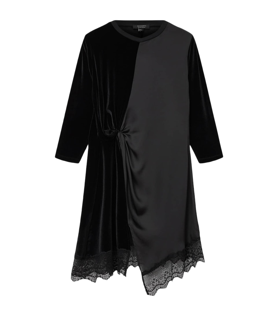 Satin-Velvet Lana Midi Dress