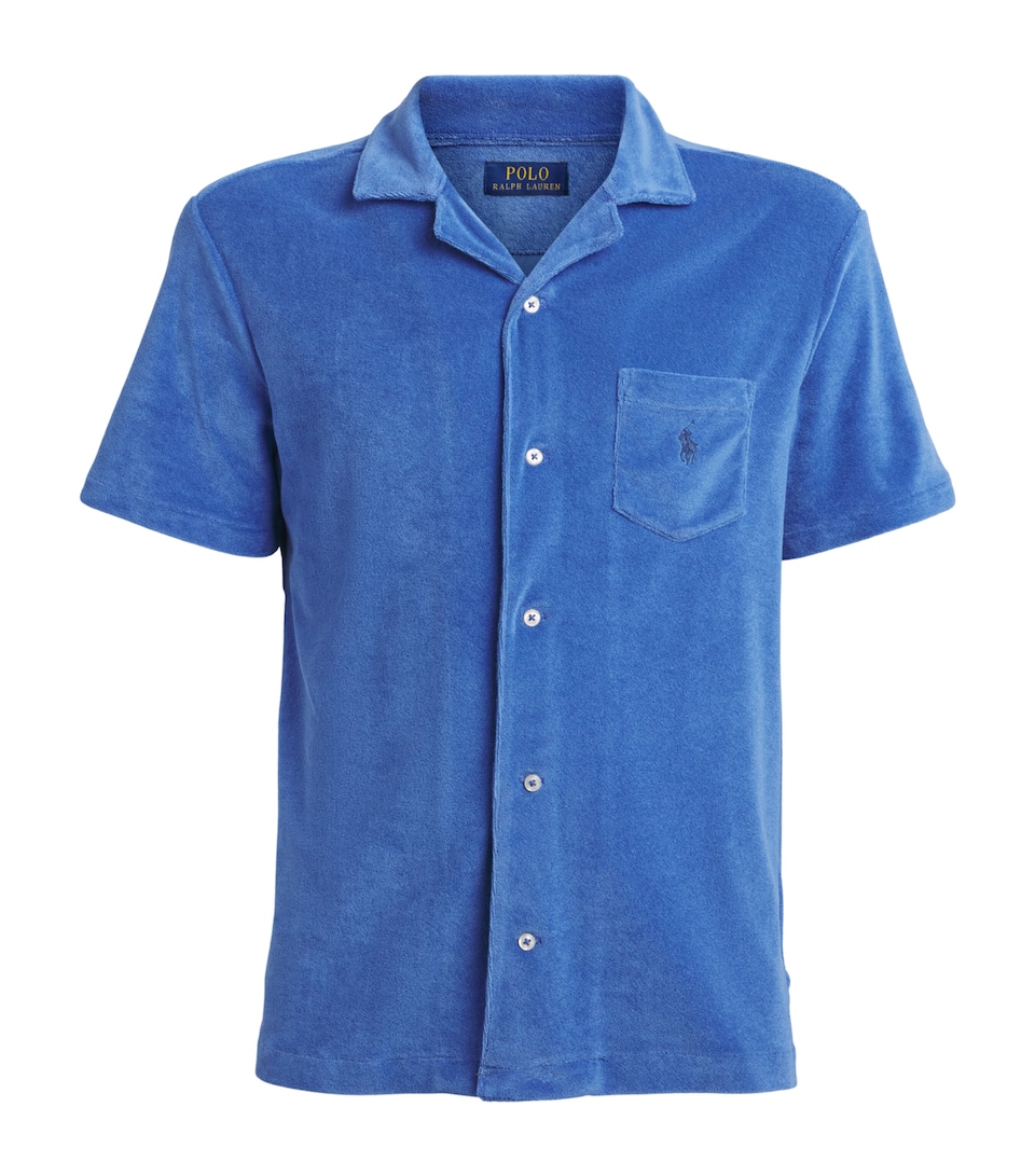 Polo Ralph Lauren Mens Terry Cotton Short-Sleeve Shirt Modern Royal