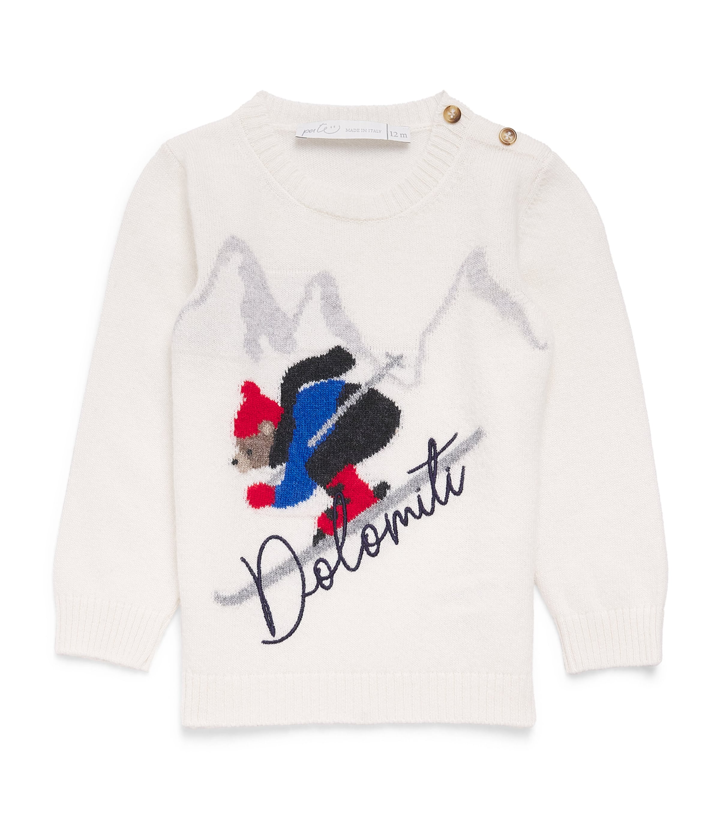 Per Te Skiing Jacquard Sweater (3 months-4 years) Latte