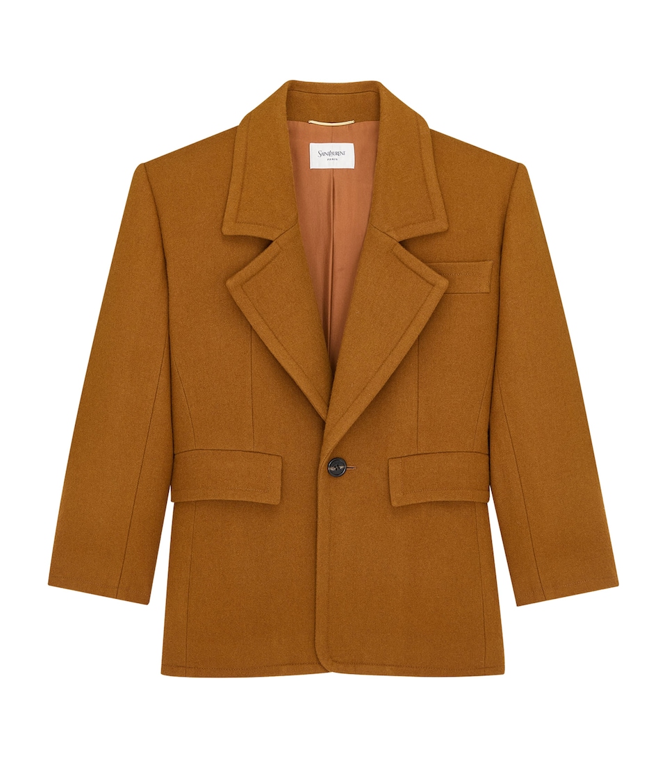 Saint Laurent Womens Wool Single-Breasted Blazer
