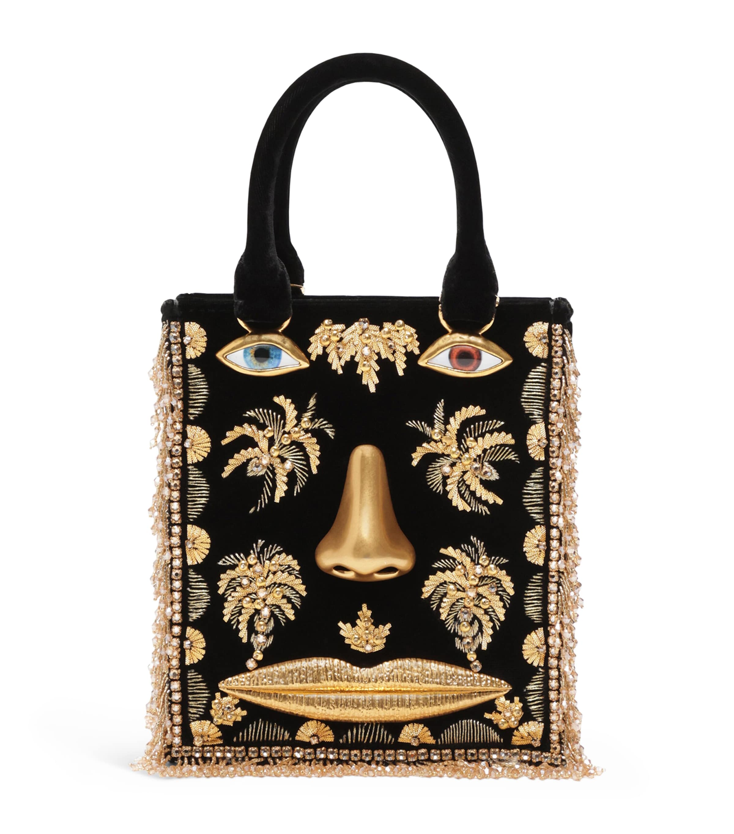 Mini Velvet Face Top-Handle Bag