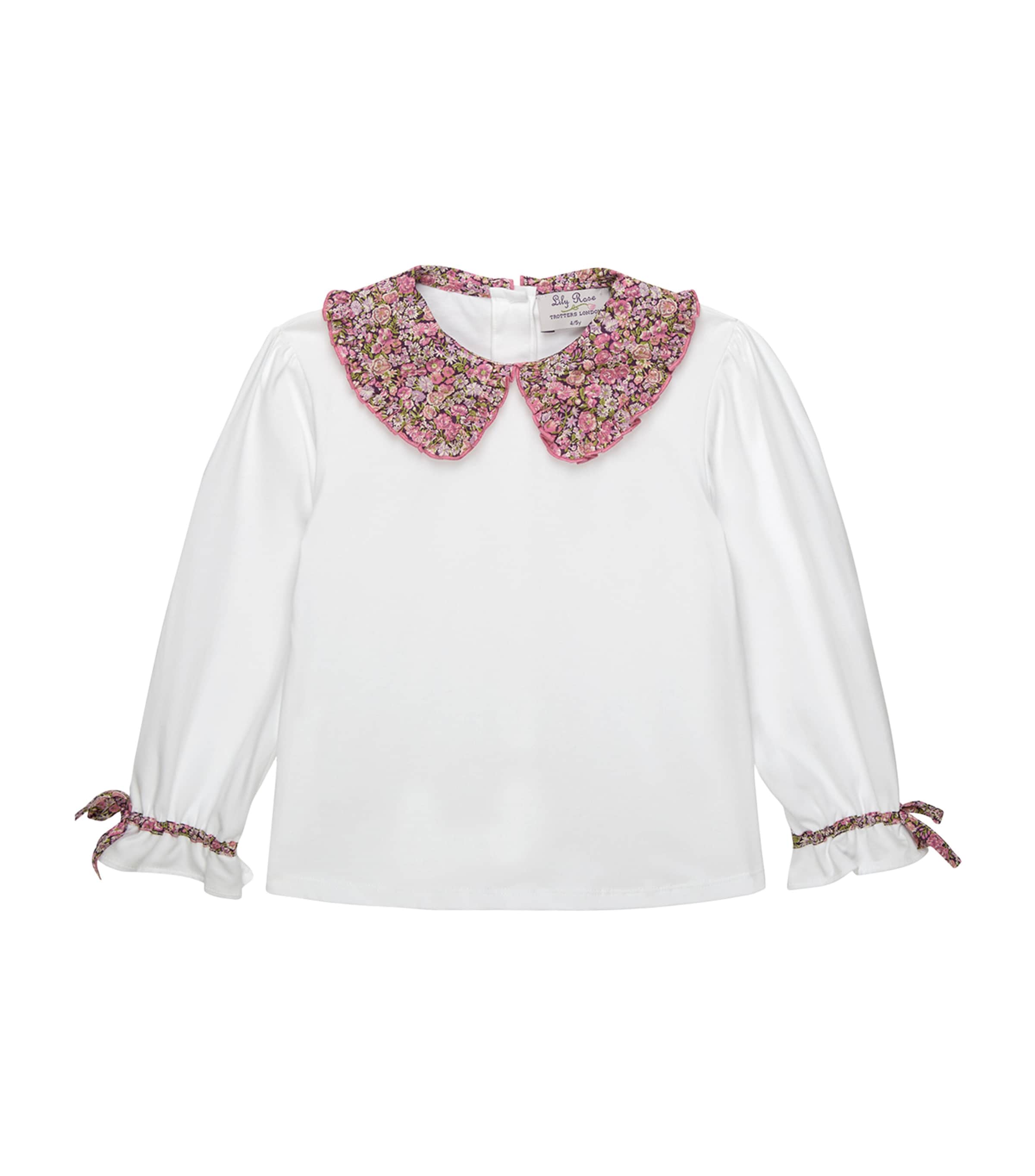 Trotters Chive Pie Crust-Collar Top (2-5 Years) White