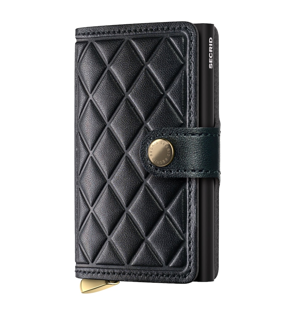 Leather Diamond-Embossed Miniwallet