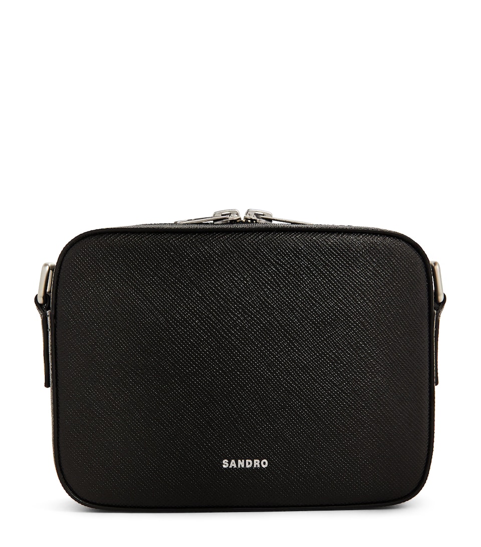 Sandro Paris Reconstituted Leather Cross-Body Bag Black