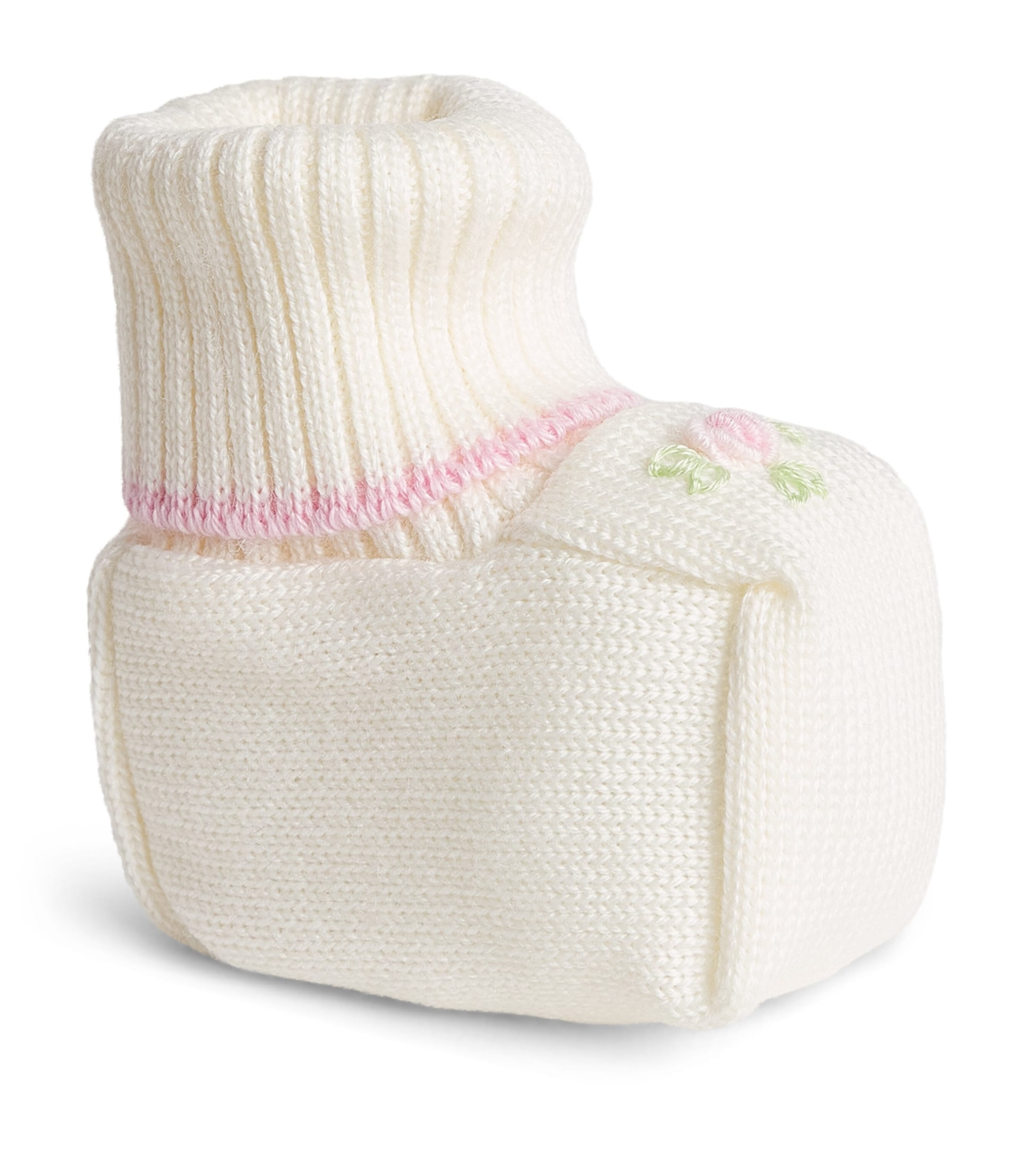 Bimbalo Wool Embroidered Booties Off White