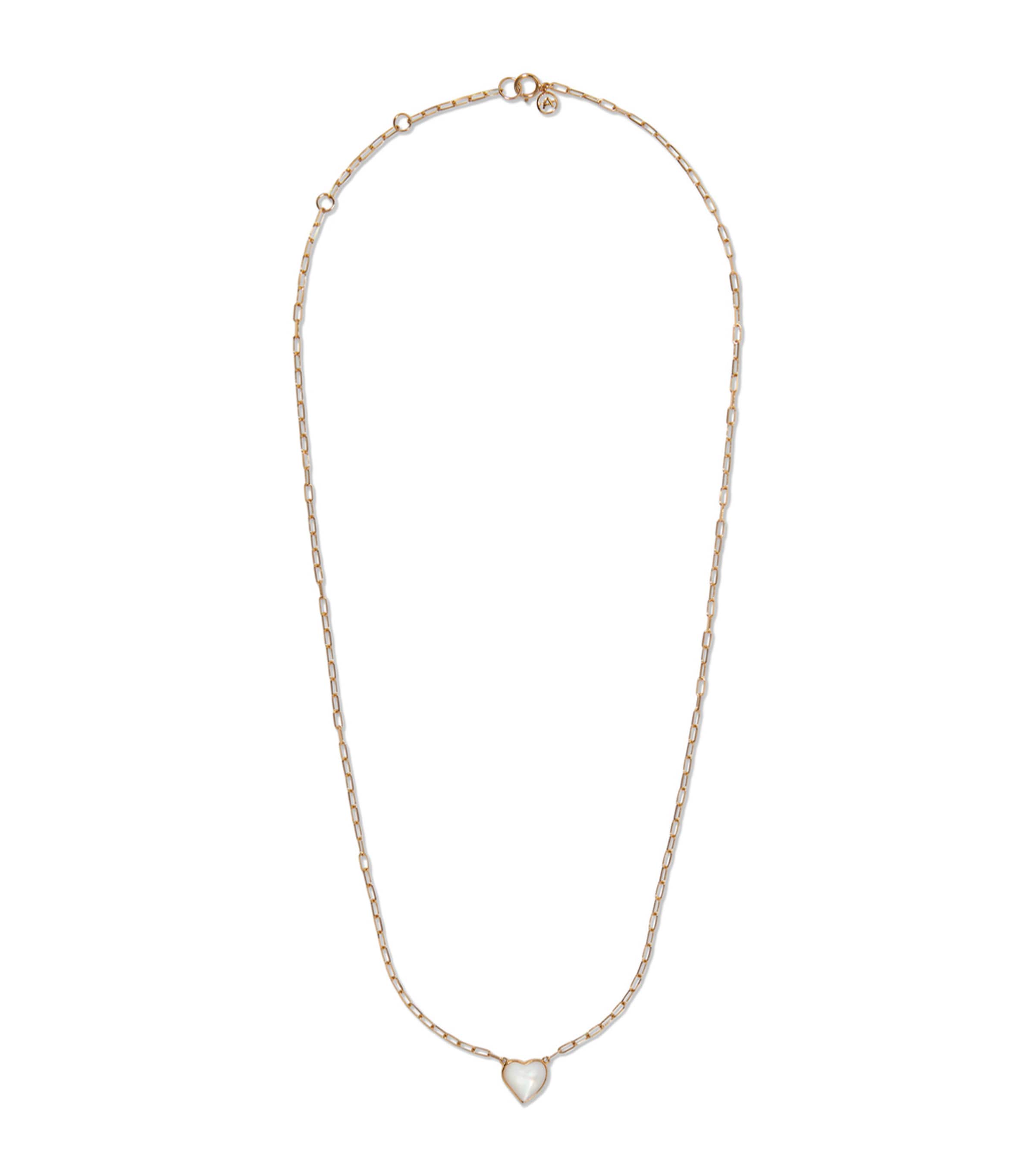 Annoushka Yellow Gold and Mother-of-Pearl Baby Heart Necklace