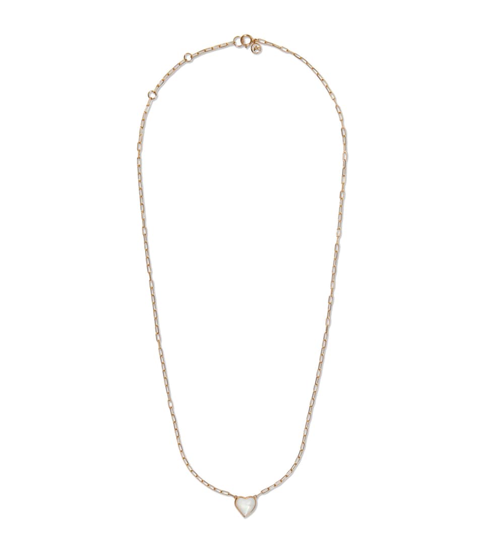 Annoushka Yellow Gold and Mother-of-Pearl Baby Heart Necklace