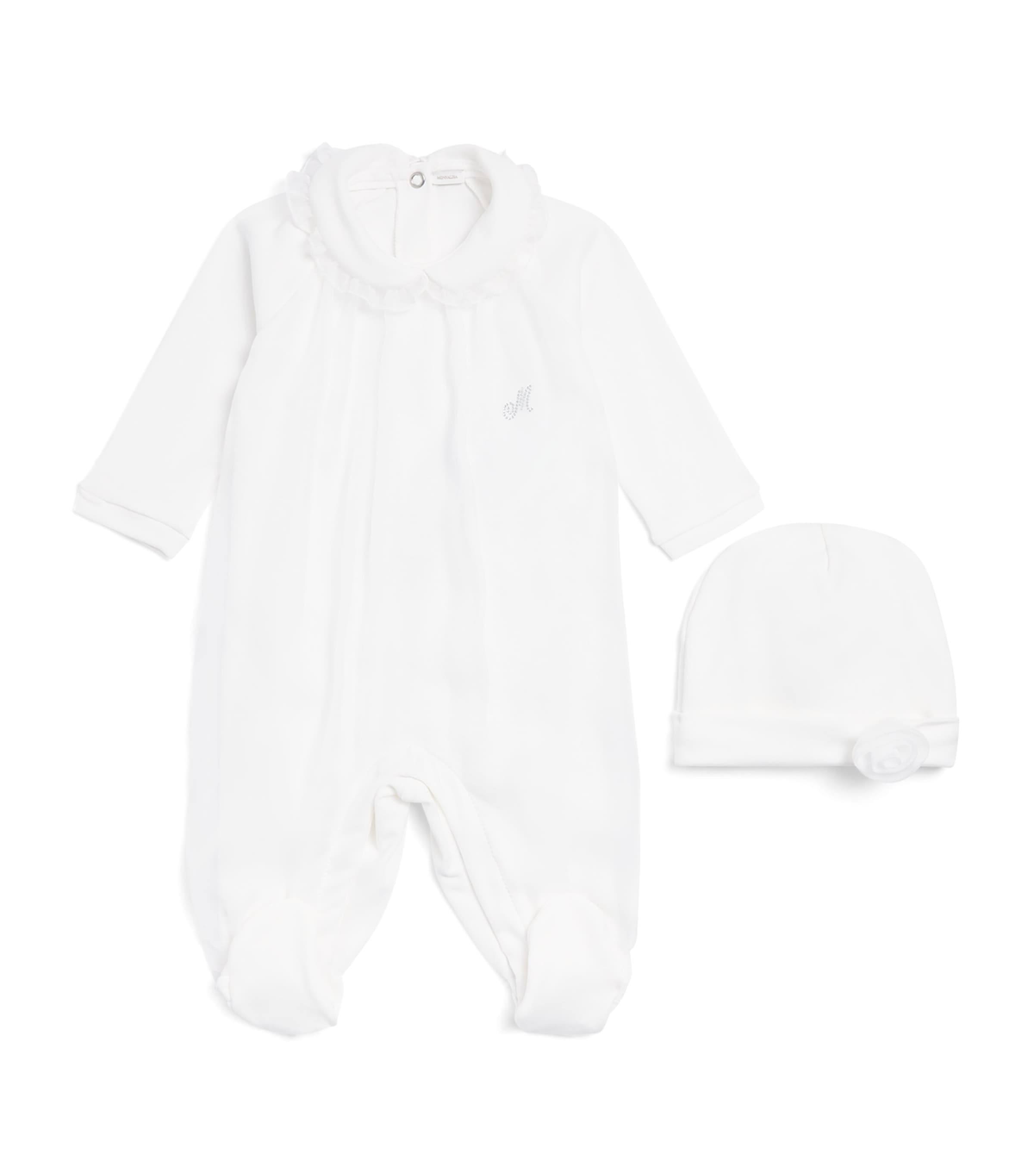 Monnalisa Cotton Bodysuit and Tulle Skirt Set (3-9 Months) Panna