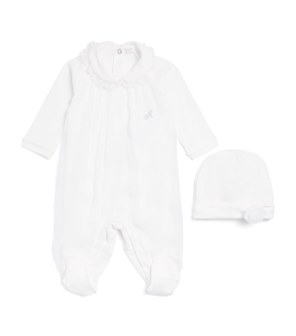Monnalisa Cotton Bodysuit and Tulle Skirt Set (3-9 Months) Panna