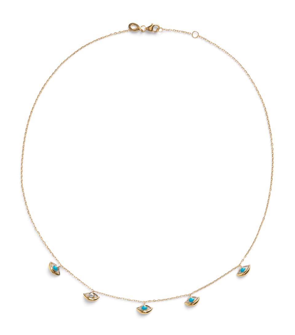 Yellow Gold, Diamond and Turquoise N*93 Salvatore Necklace