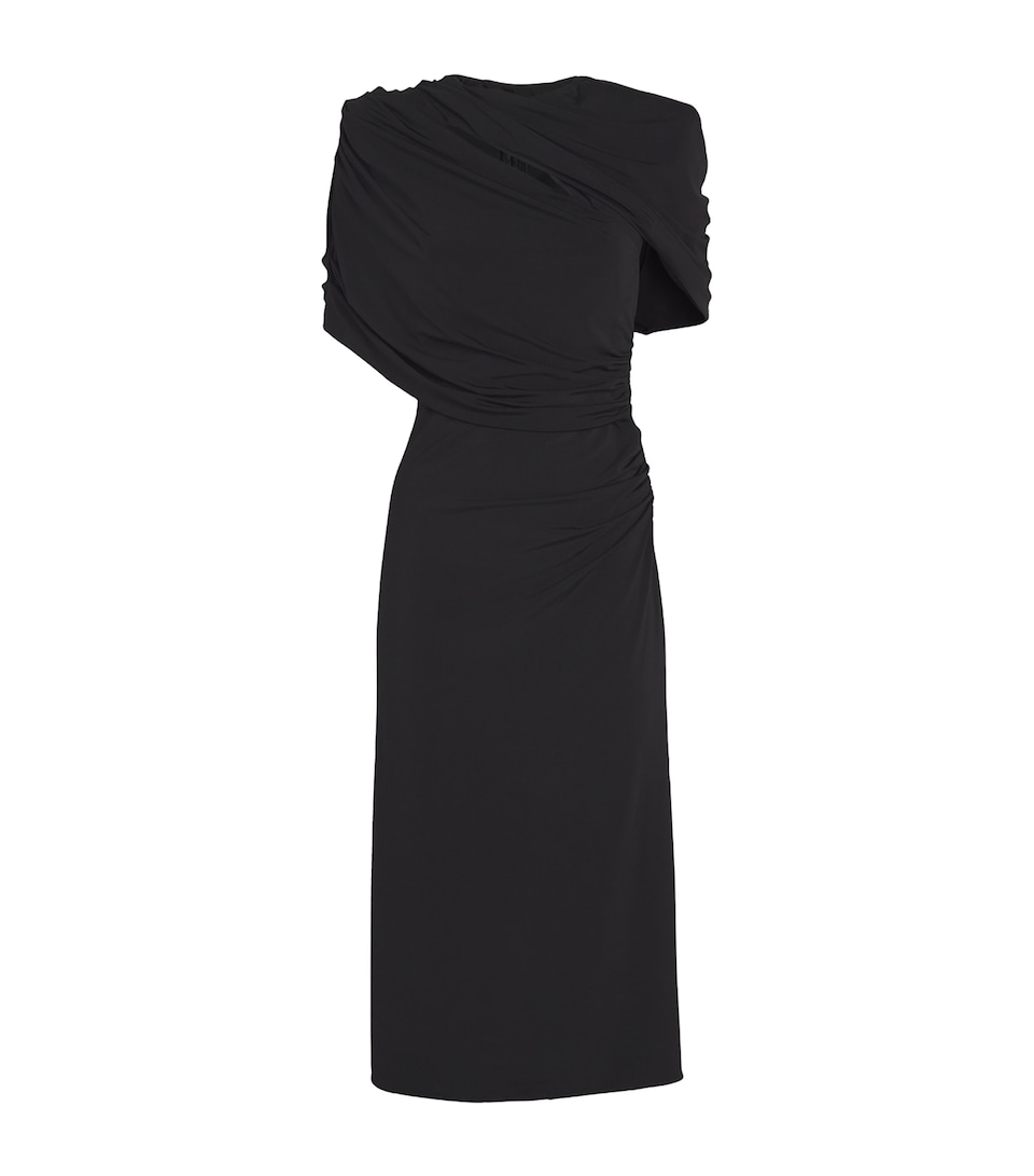 Jersey Draped Midi Dress