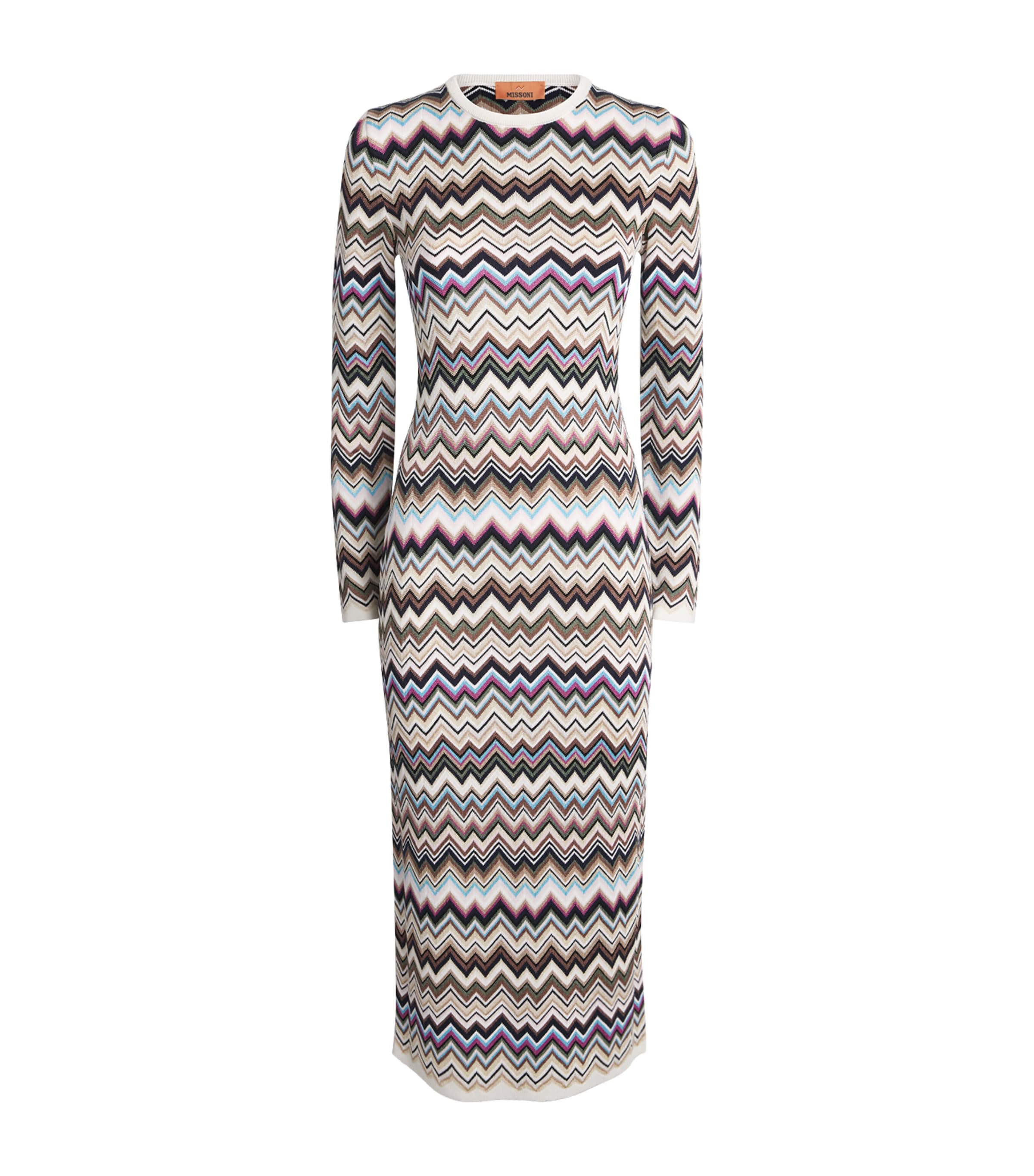 Missoni Womens Chevron Knit Midi Dress Smsplmtcl Bl,fsa,ntl