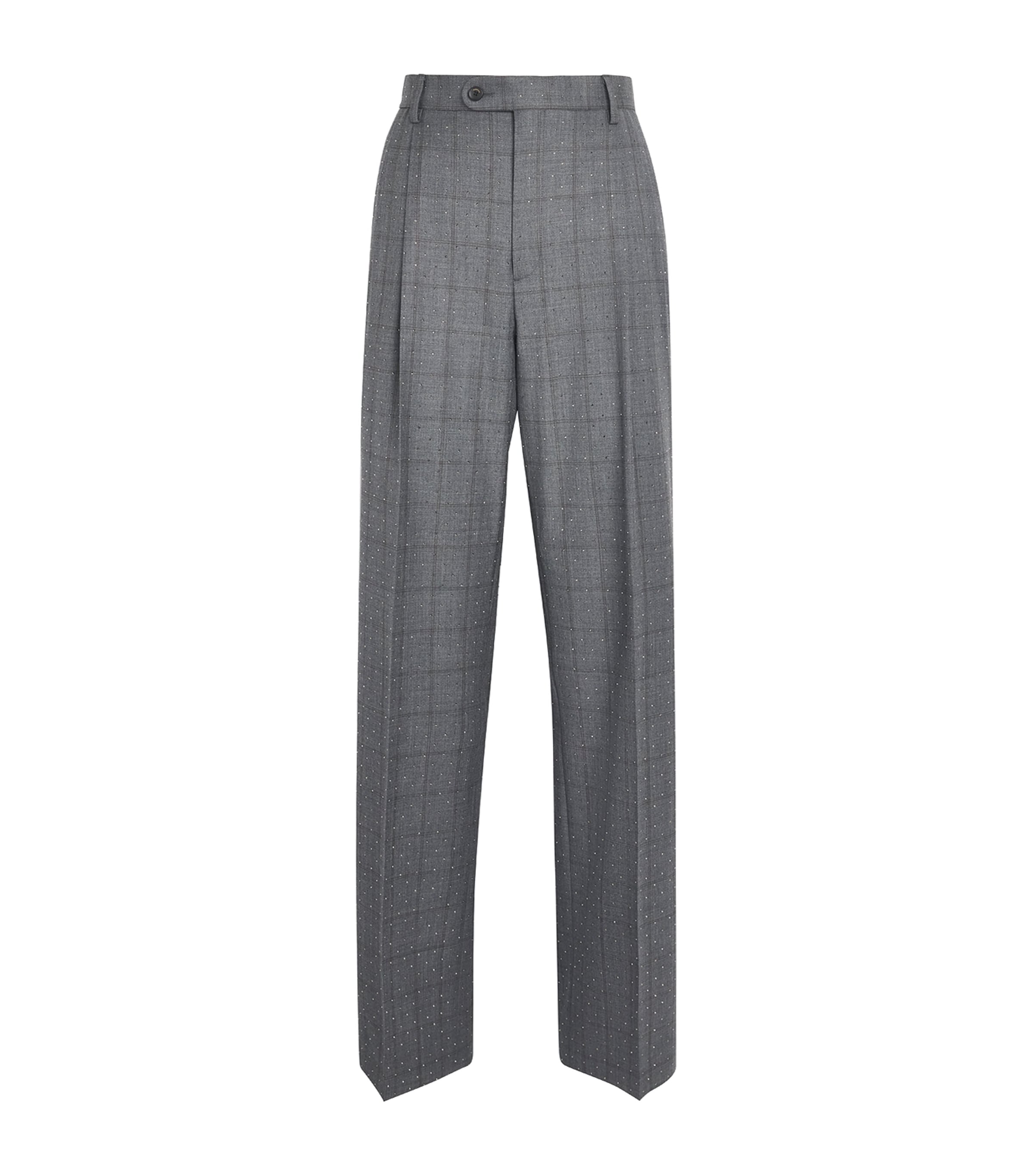 Sandro Paris Womens Wool Rhinestone Straight Trousers Dark Grey