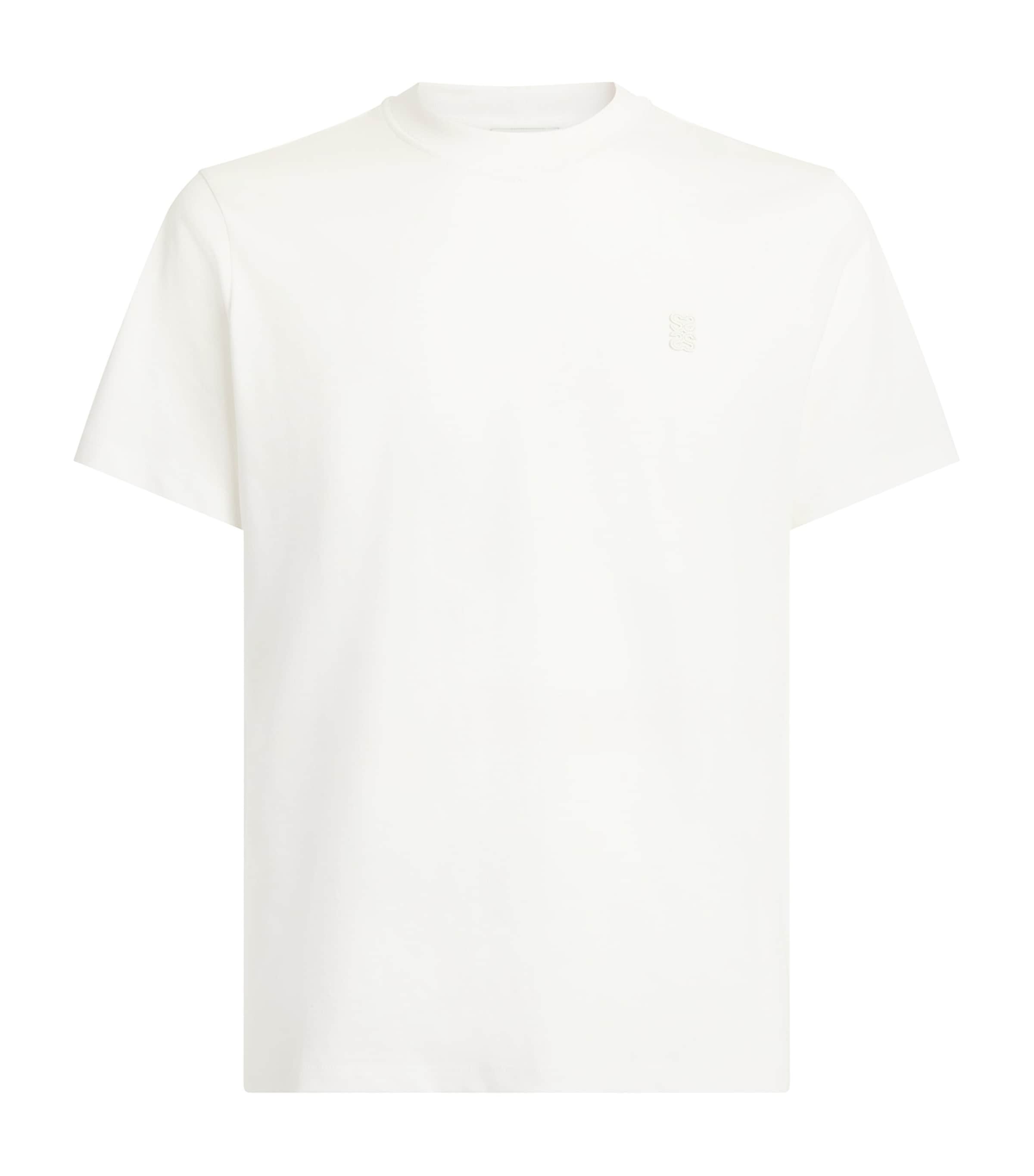 Sandro Paris Mens Cotton Logo-Patch T-Shirt White