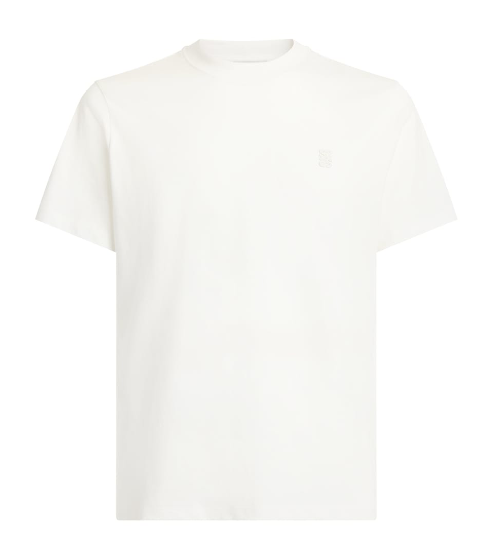 Sandro Paris Mens Cotton Logo-Patch T-Shirt White