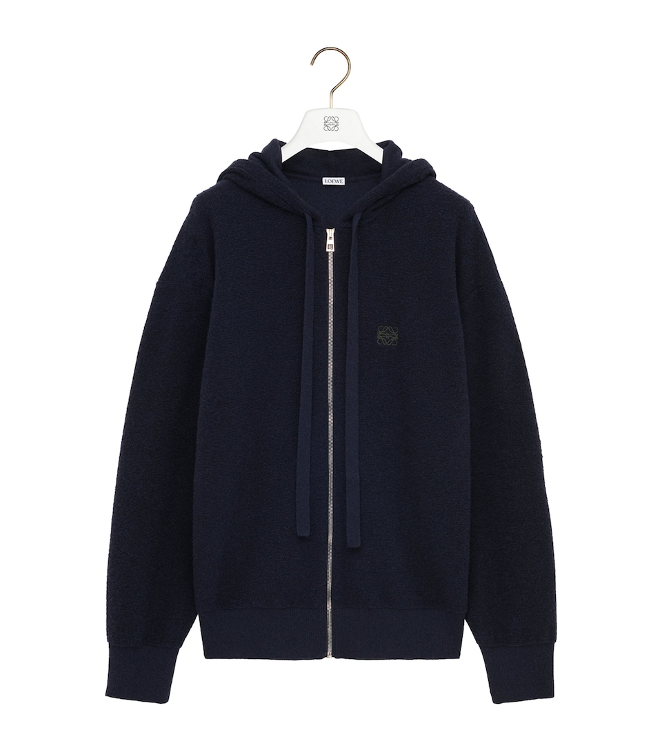 Wool-Blend Terry Anagram Hoodie