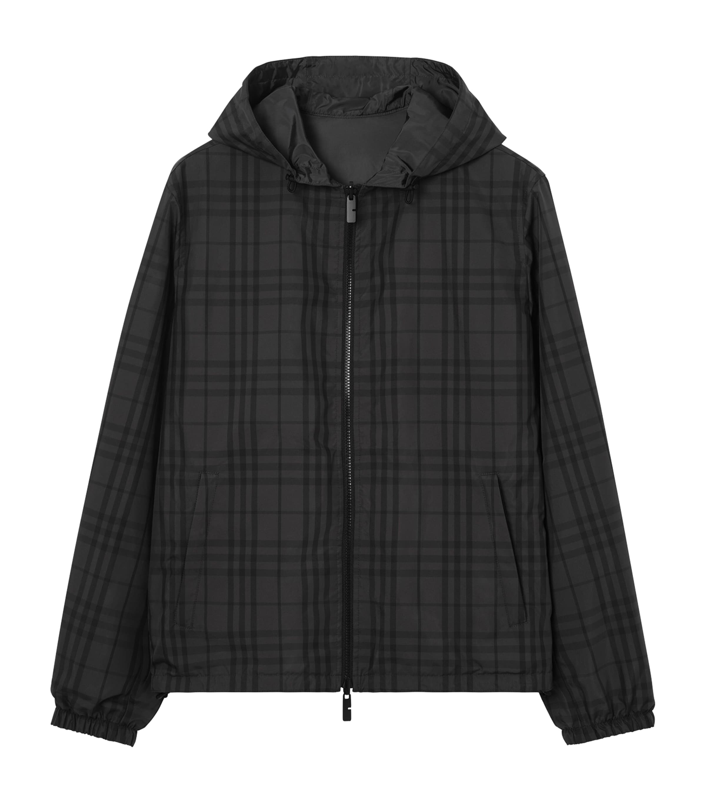 Burberry Mens Reversible Check Newport Jacket Iron Grey