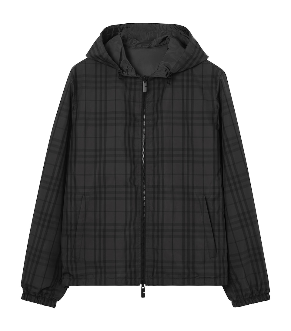 Burberry Mens Reversible Check Newport Jacket Iron Grey