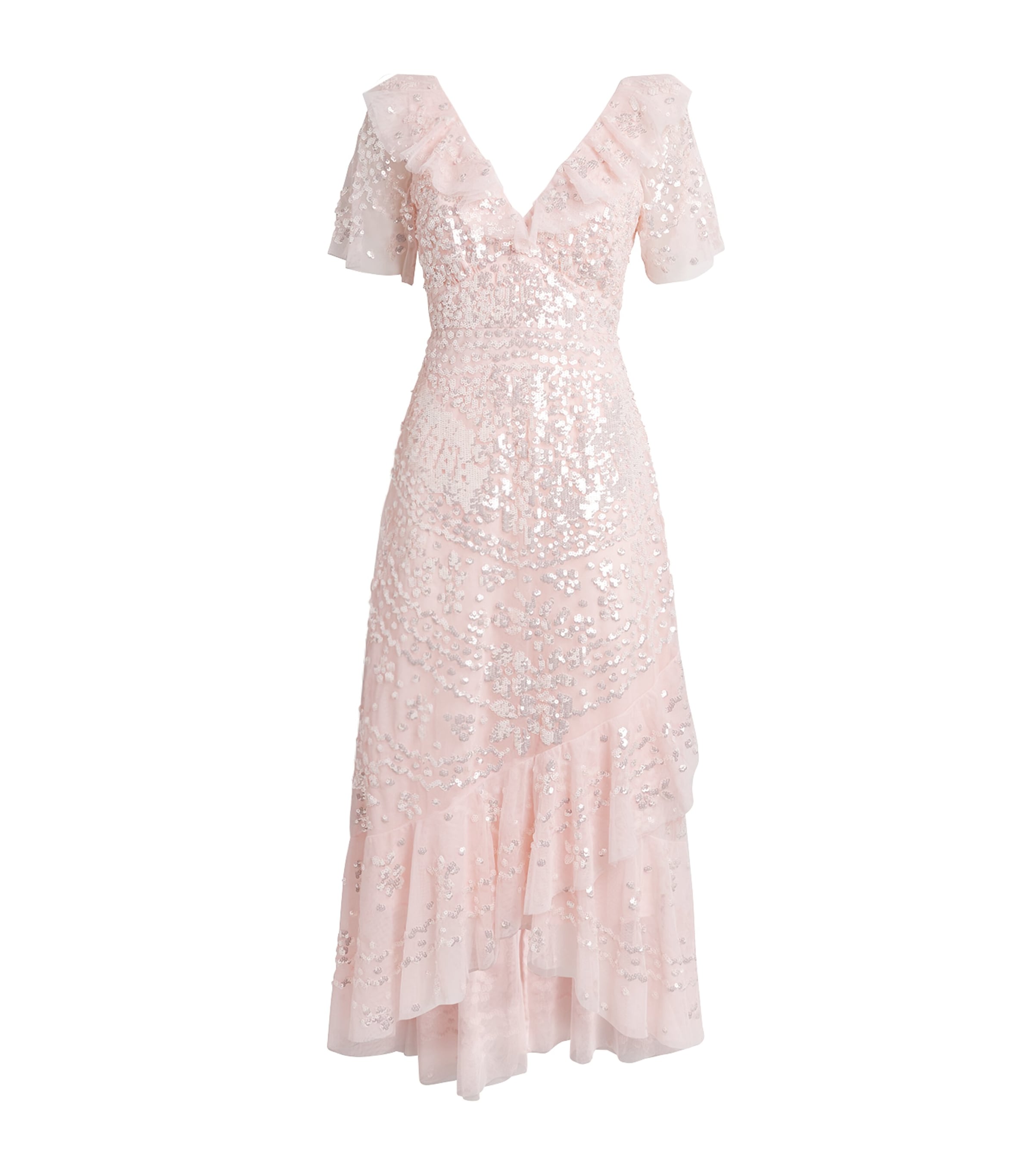 Anais Sequin Frill Gown