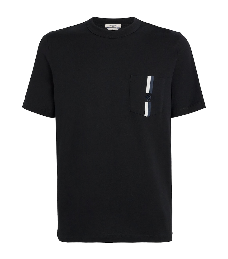 Cotton Stripe Monogram T-Shirt