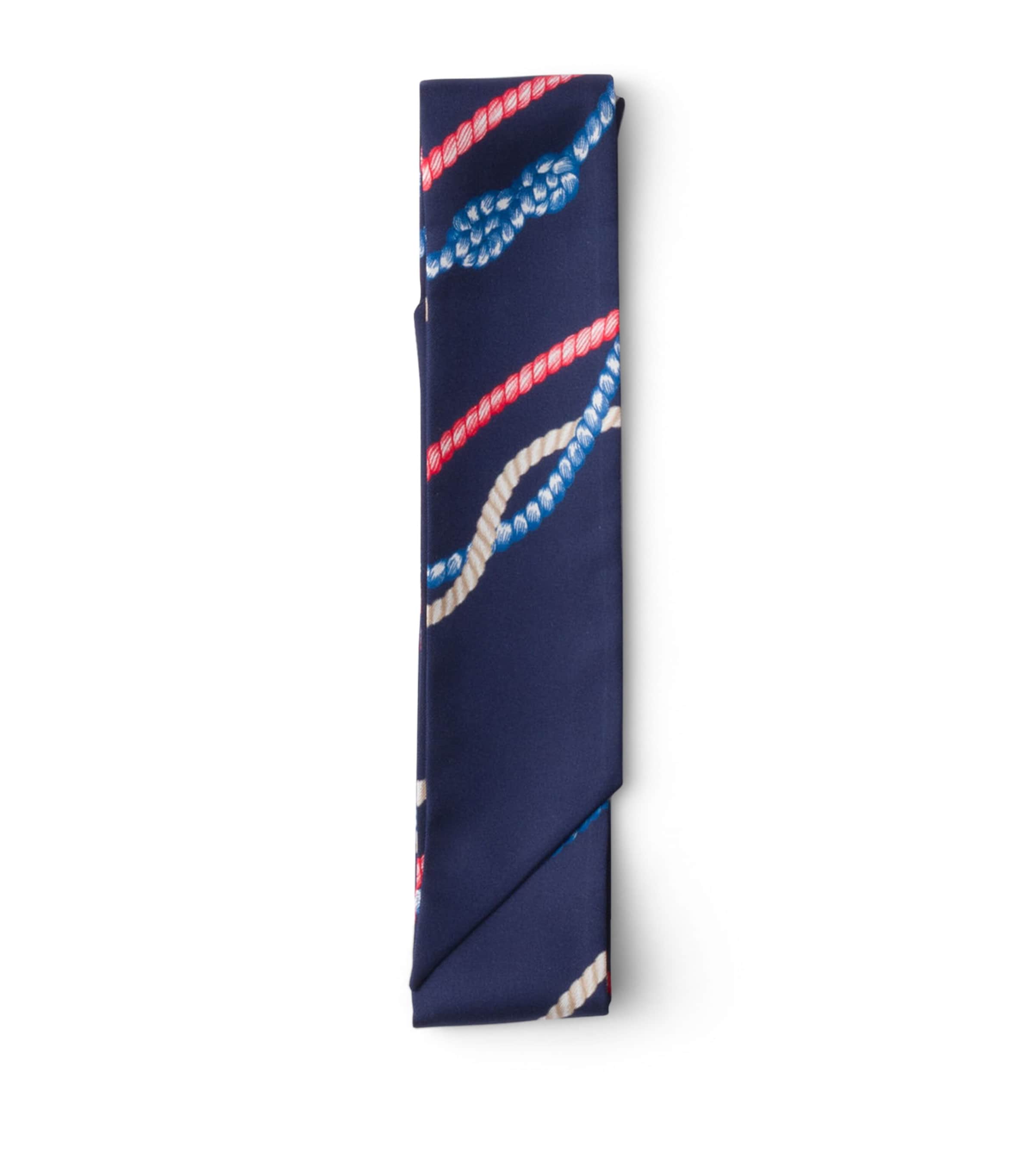 Prada Silk Twill Skinny Scarf Blue