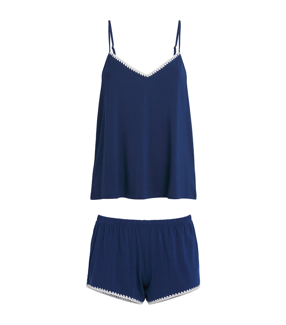 Eberjey Womens Frida Pyjama Set Navy/ivory