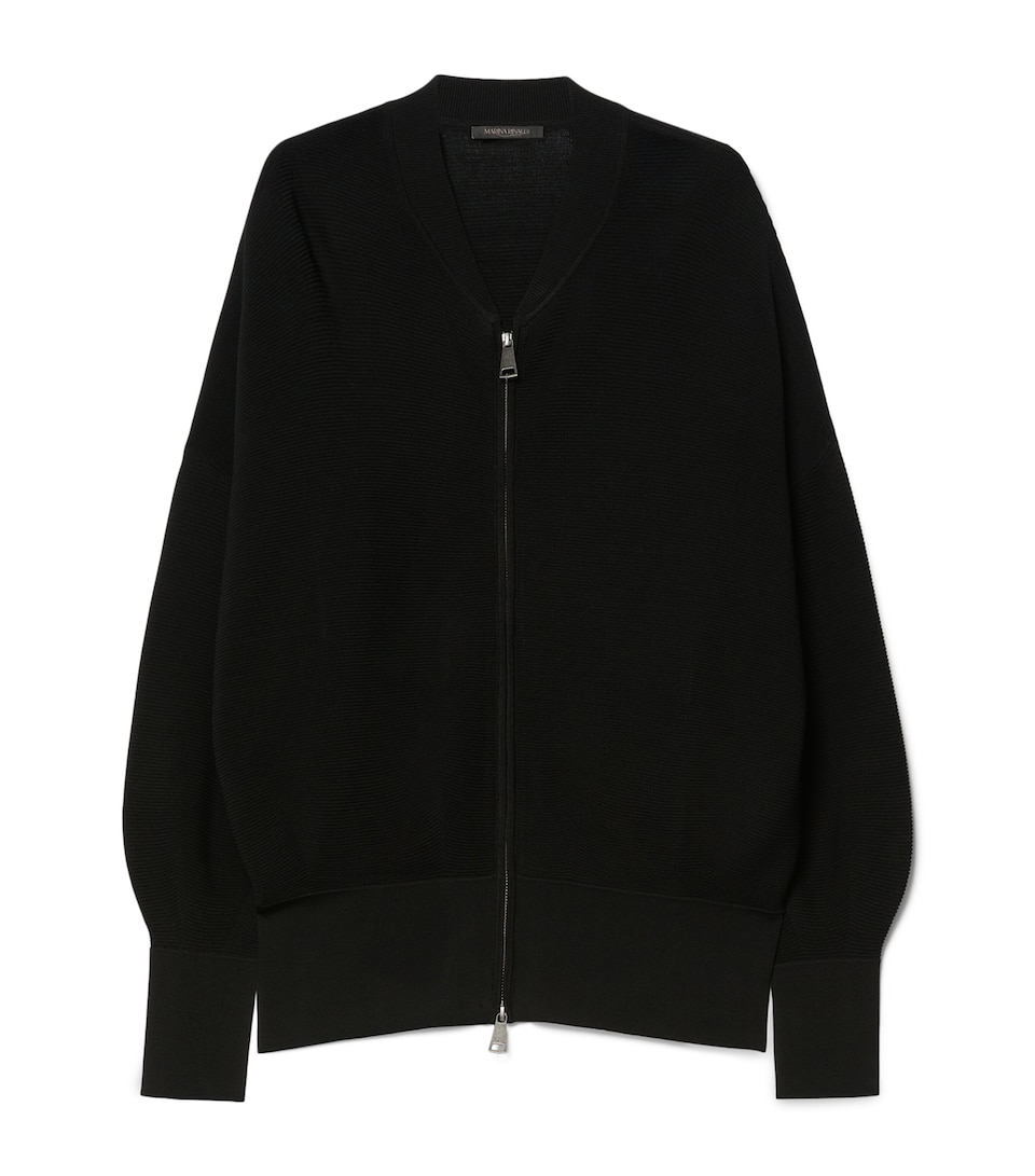 Marina Rinaldi Womens Zip-Up Cardigan Black
