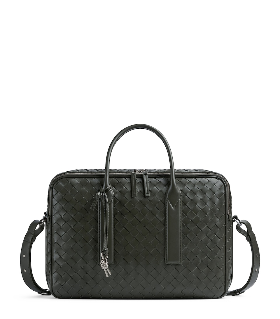Leather Intrecciato Getaway Briefcase
