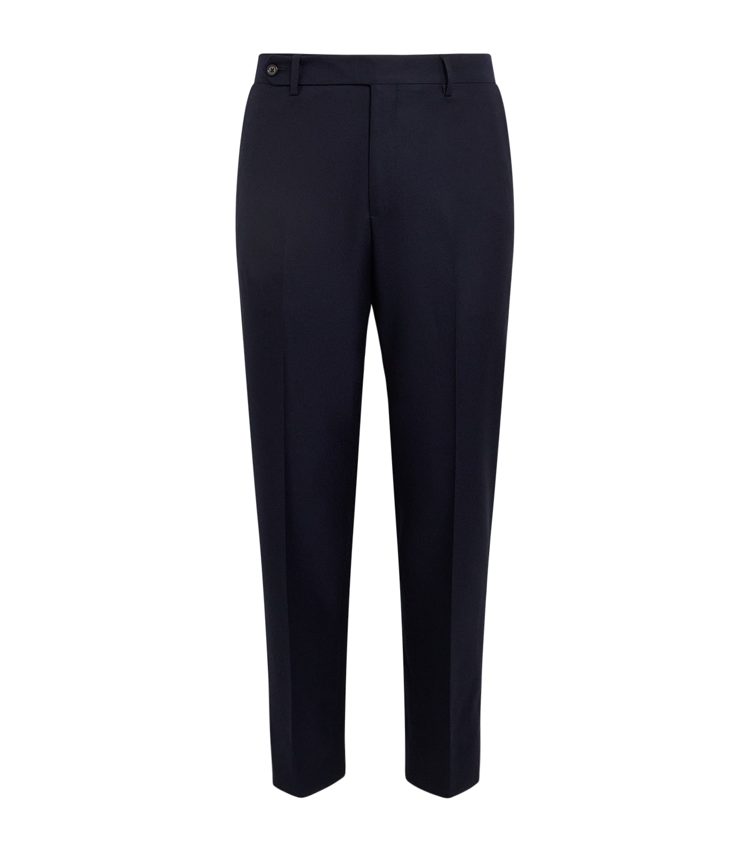 Corneliani Mens Virgin Wool Slim Trousers Dark Blue