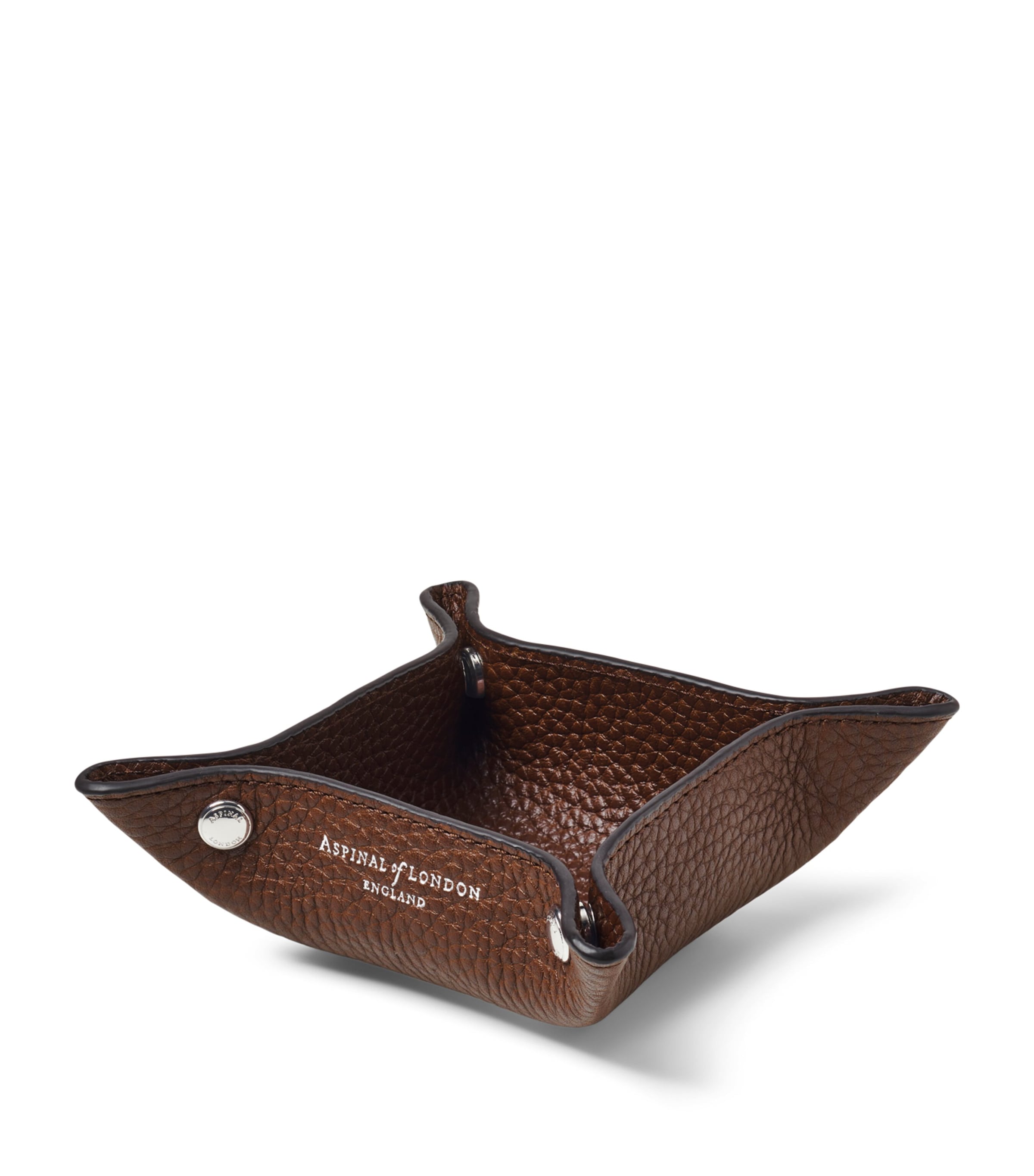 Mini Grained Leather Tidy Tray (9.5cm x 9.5cm)