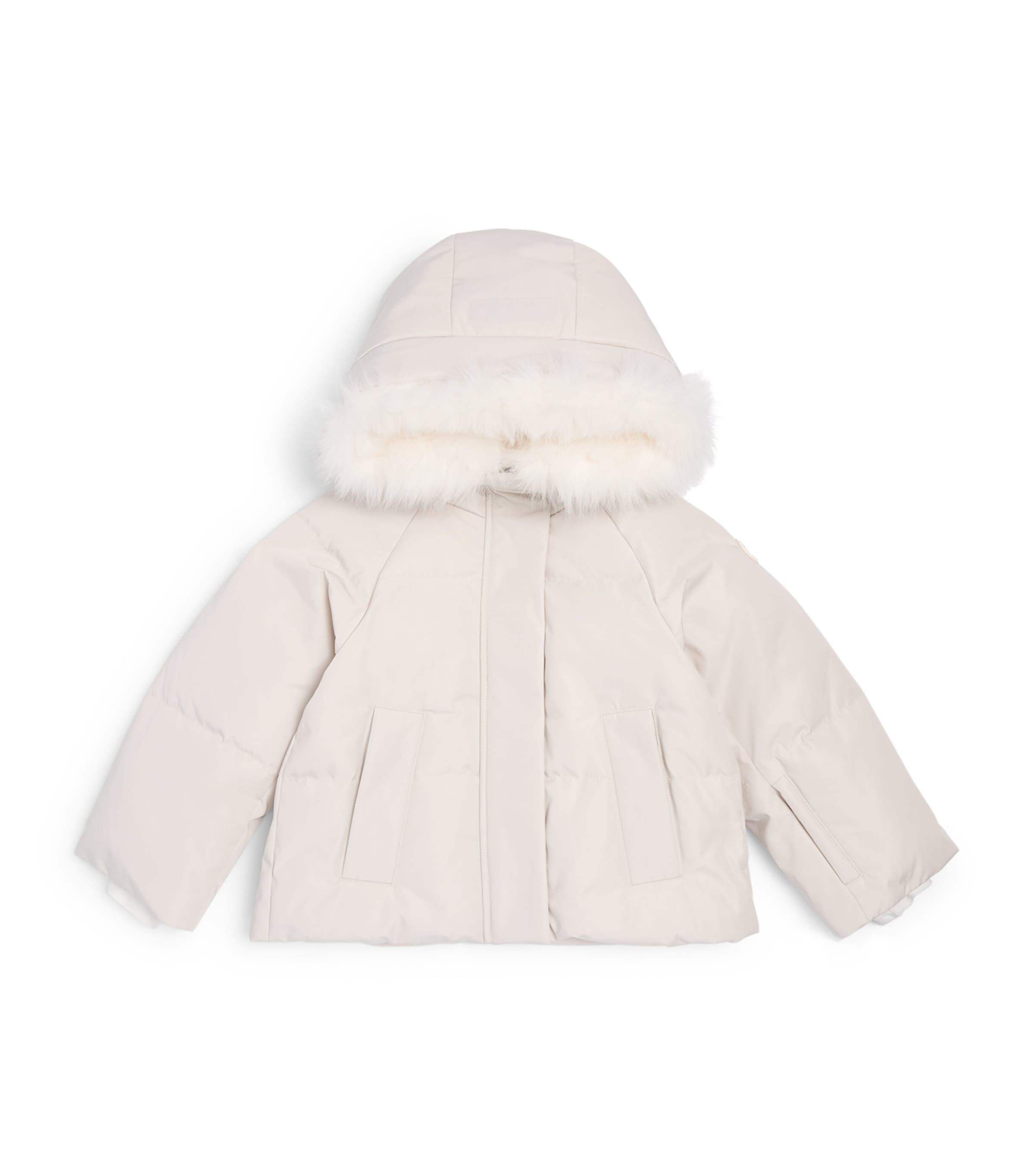 Yves Salomon Enfant Down Fur-Trim Ski Jacket (4-14 Years) Blanc